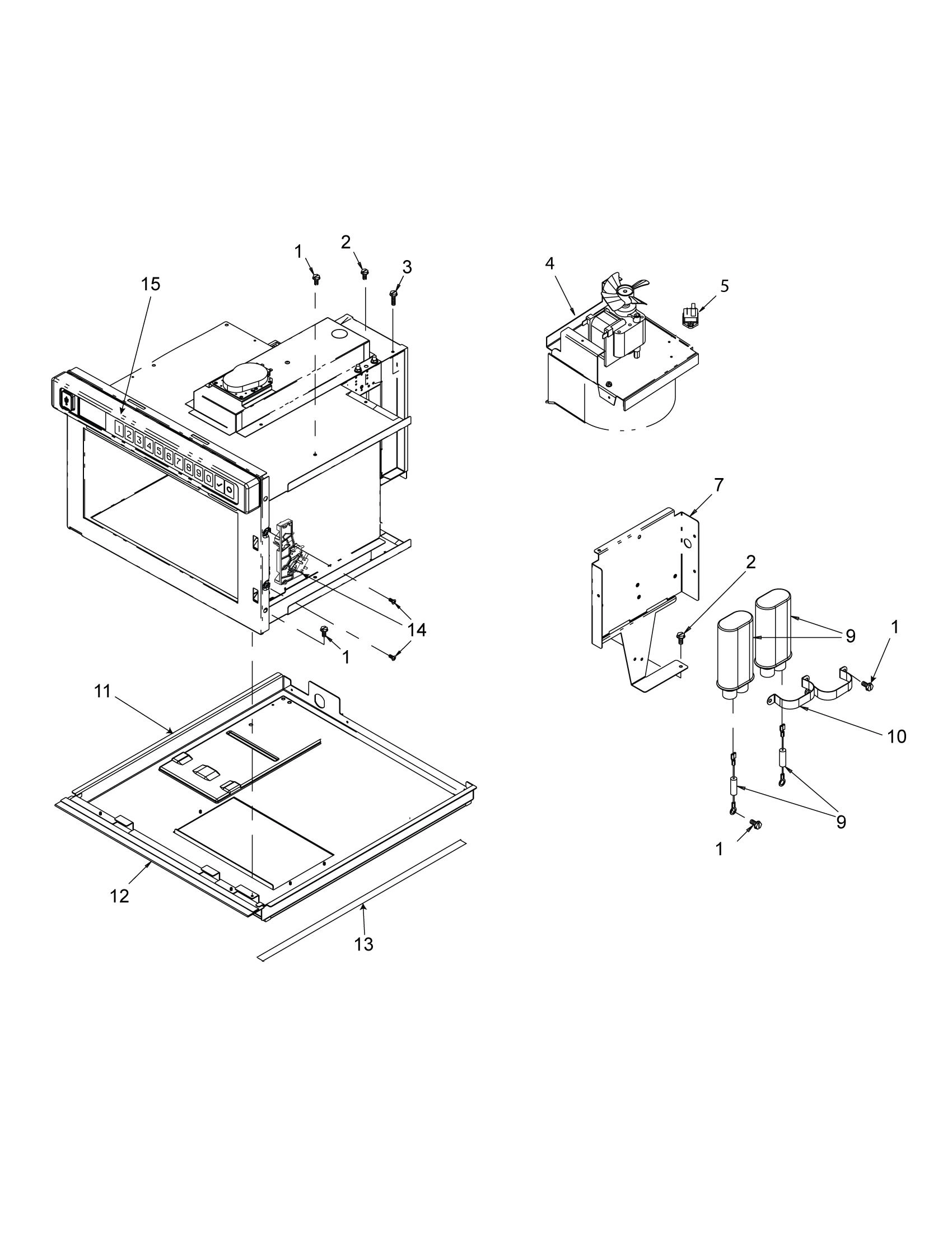 BLOWER, CAPACITOR, INTERLOCK, TOUCH PANEL