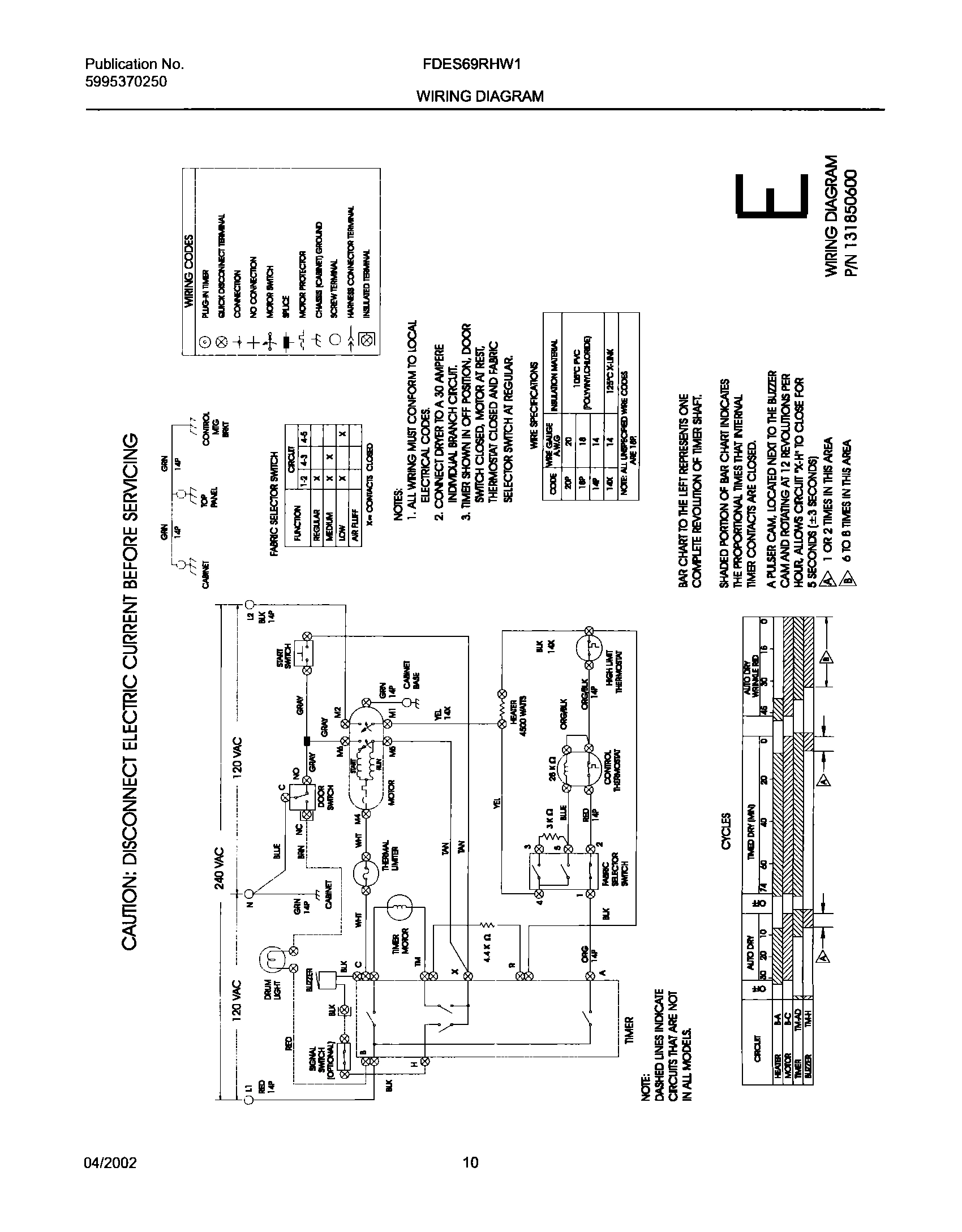 10 - 131850600 WIRING DIAGRAM