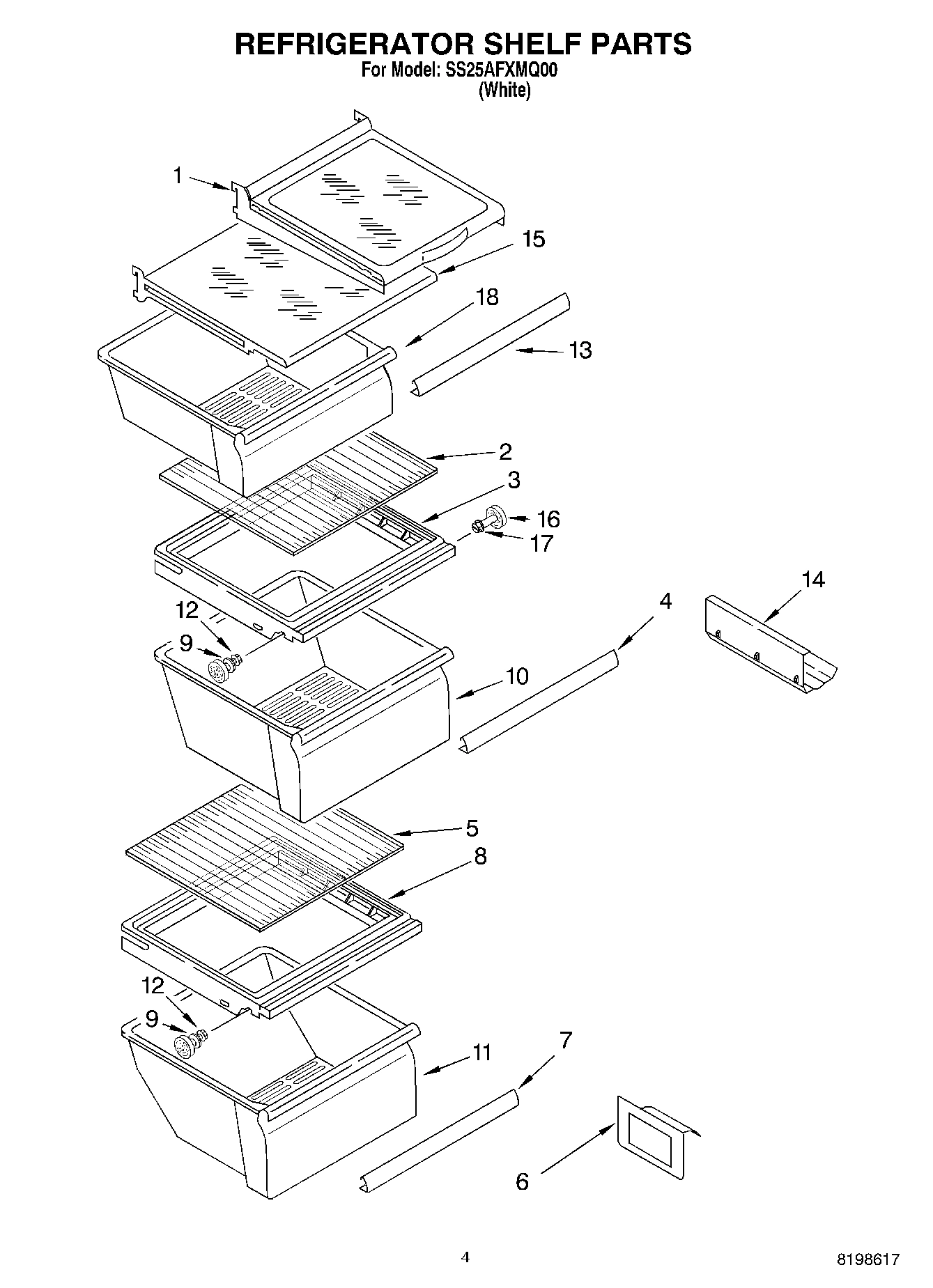 03 - REFRIGERATOR SHELF PARTS
