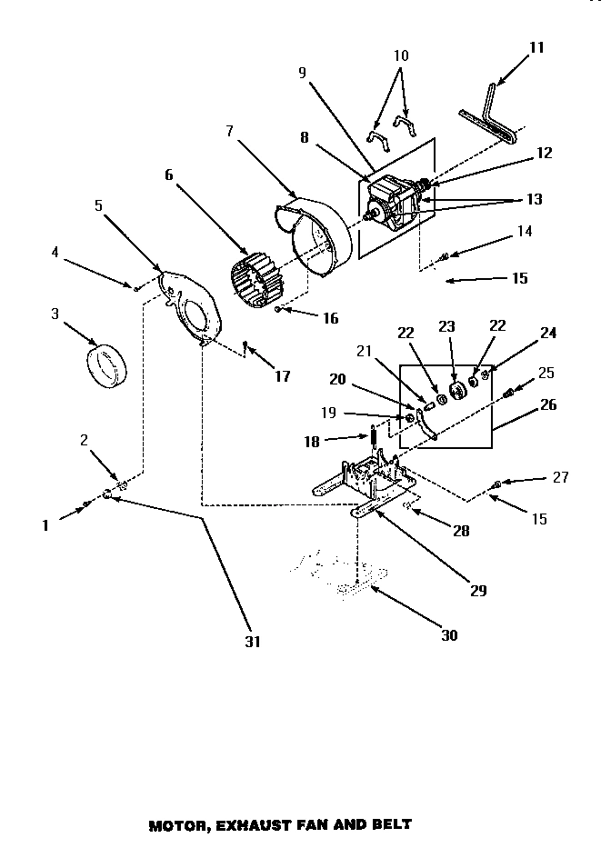 11 - MOTOR, EXHAUST FAN & BELT