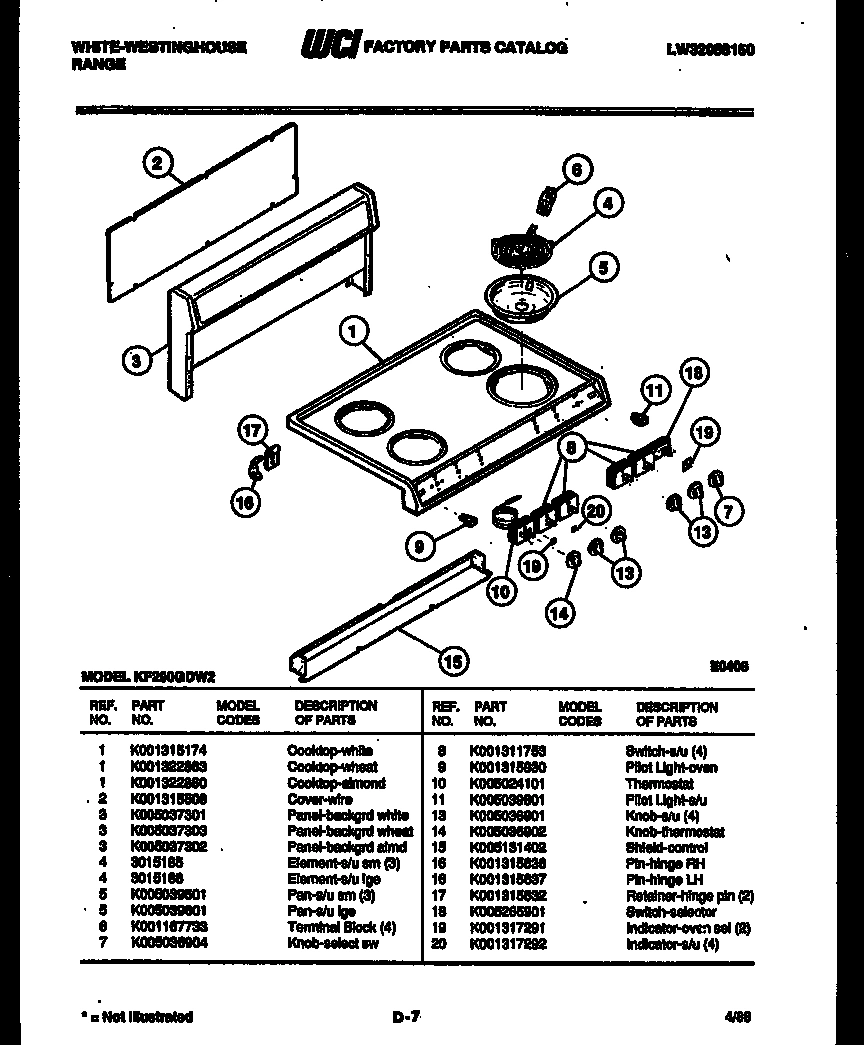 02 - BACKGUARD AND COOKTOP PARTS