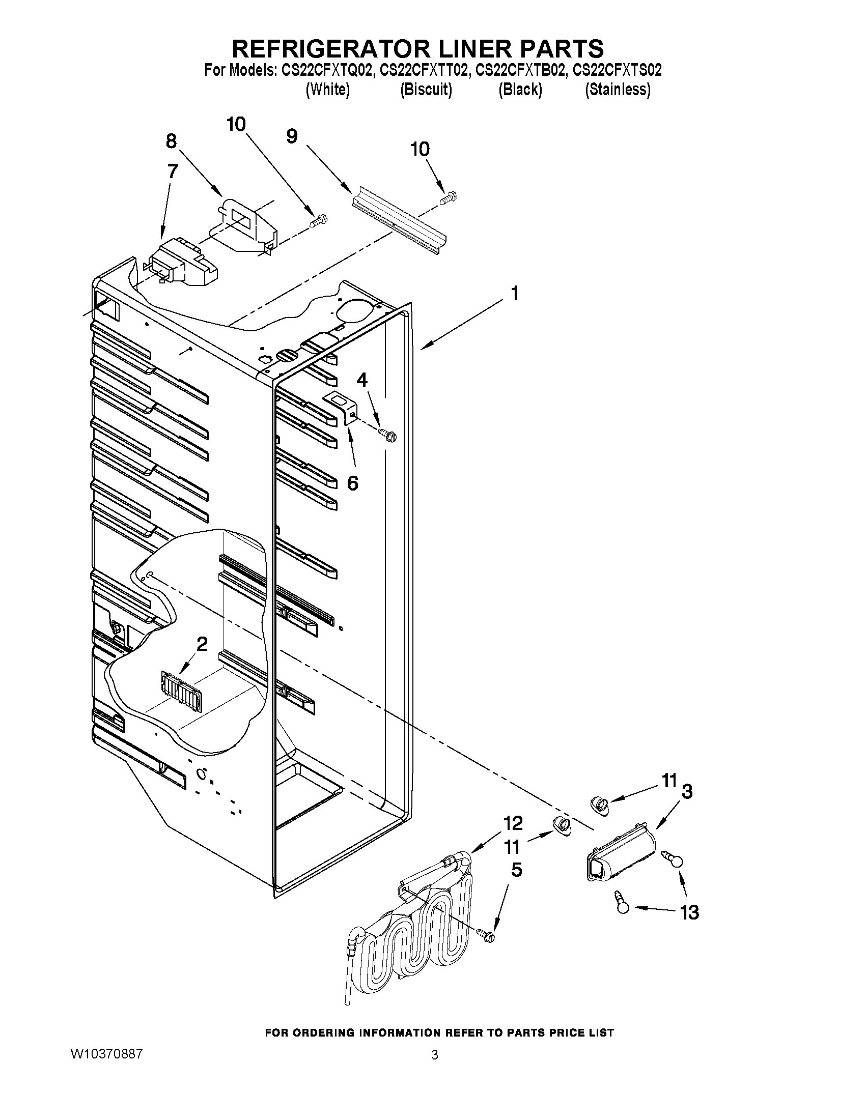 02 - REFRIGERATOR LINER PARTS