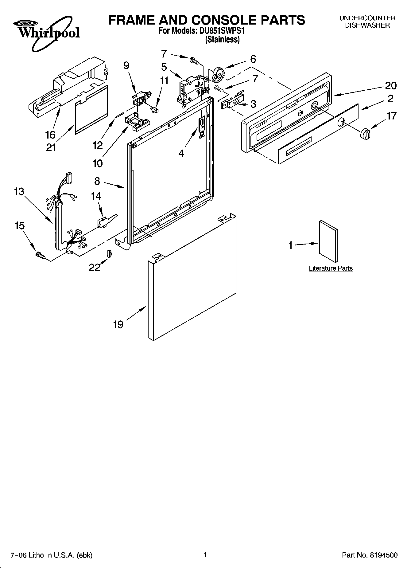 01 - FRAME AND CONSOLE PARTS
