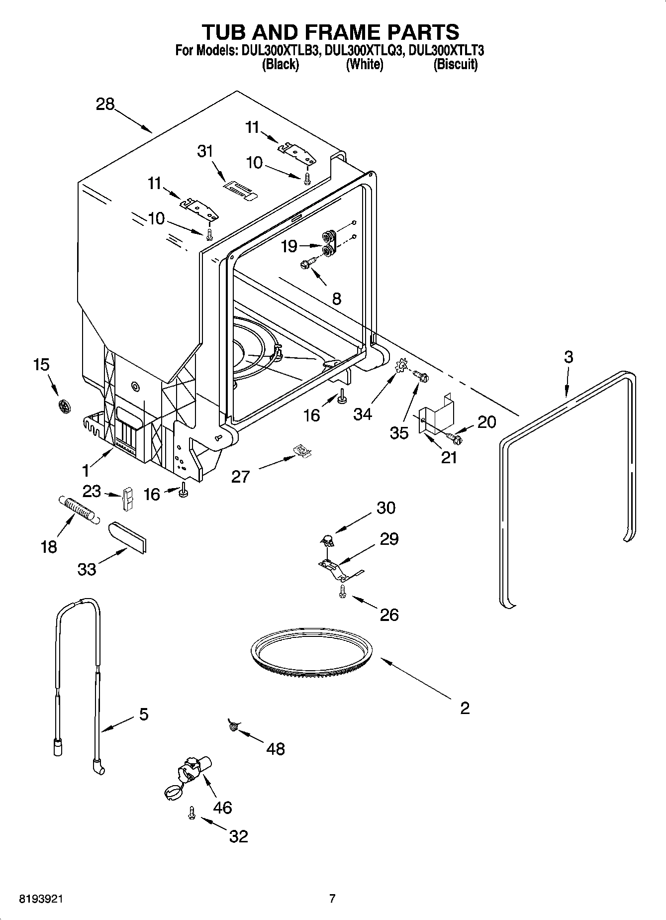 07 - TUB AND FRAME PARTS
