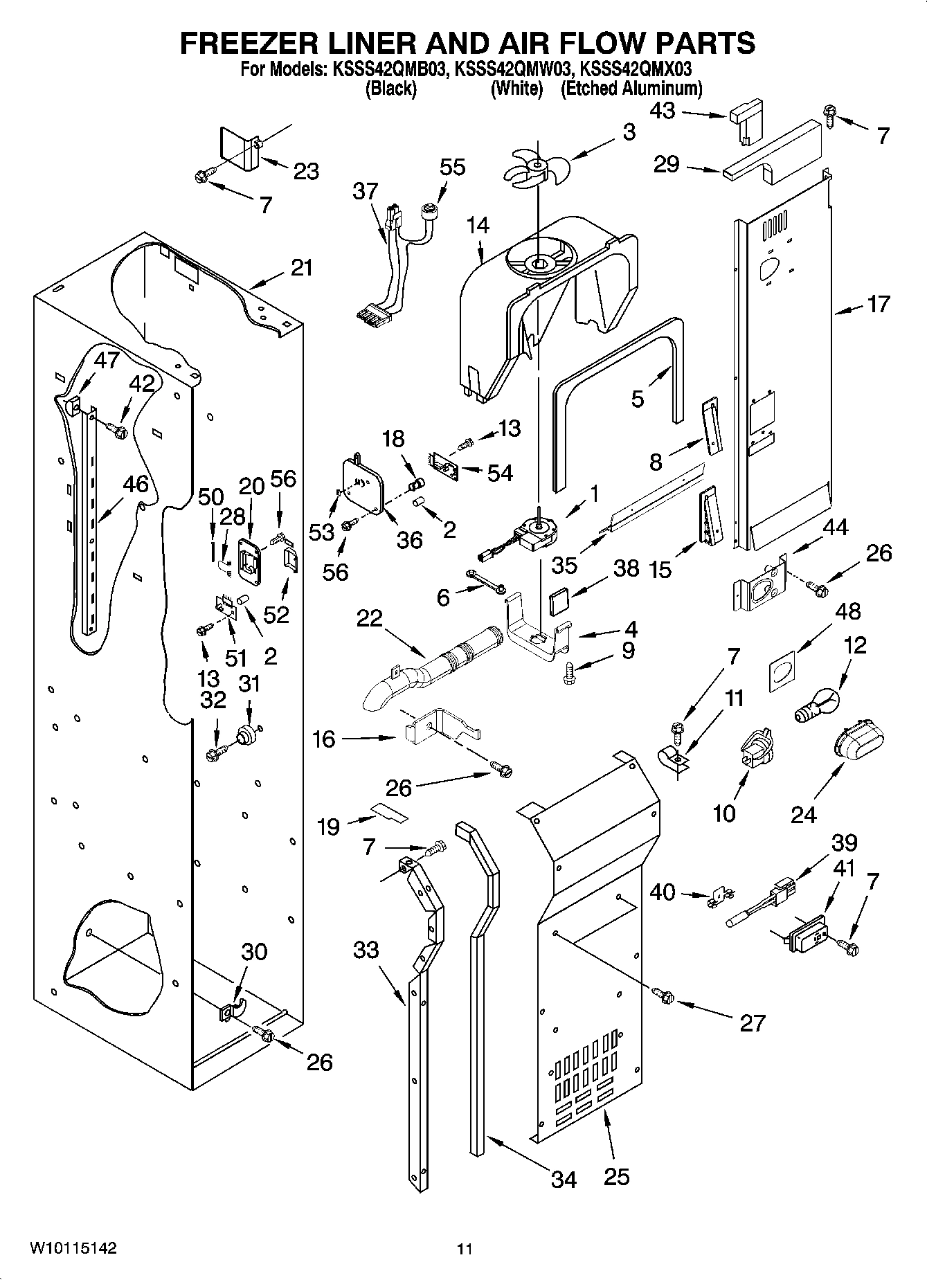 08 - FREEZER LINER AND AIR FLOW PARTS