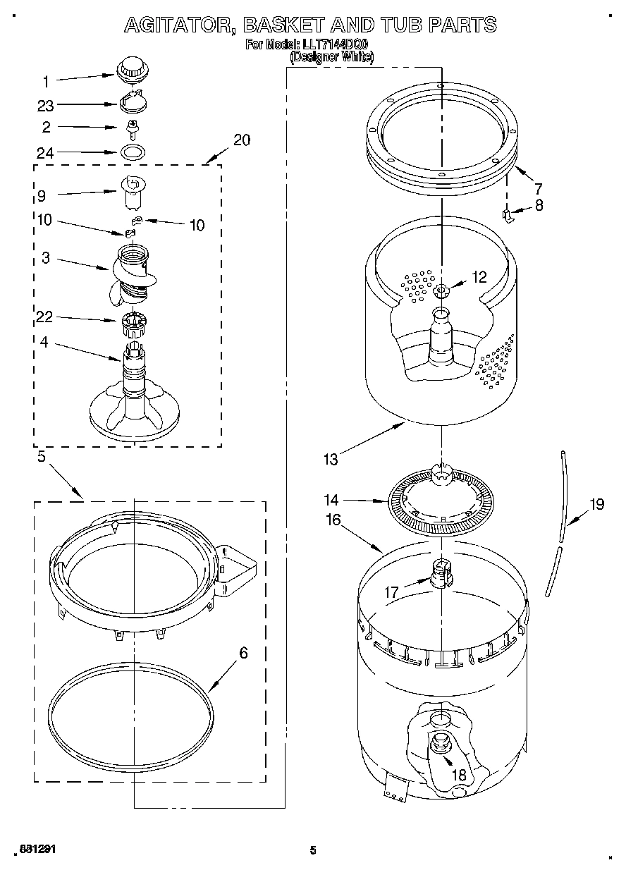 03 - AGITATOR, BASKET AND TUB