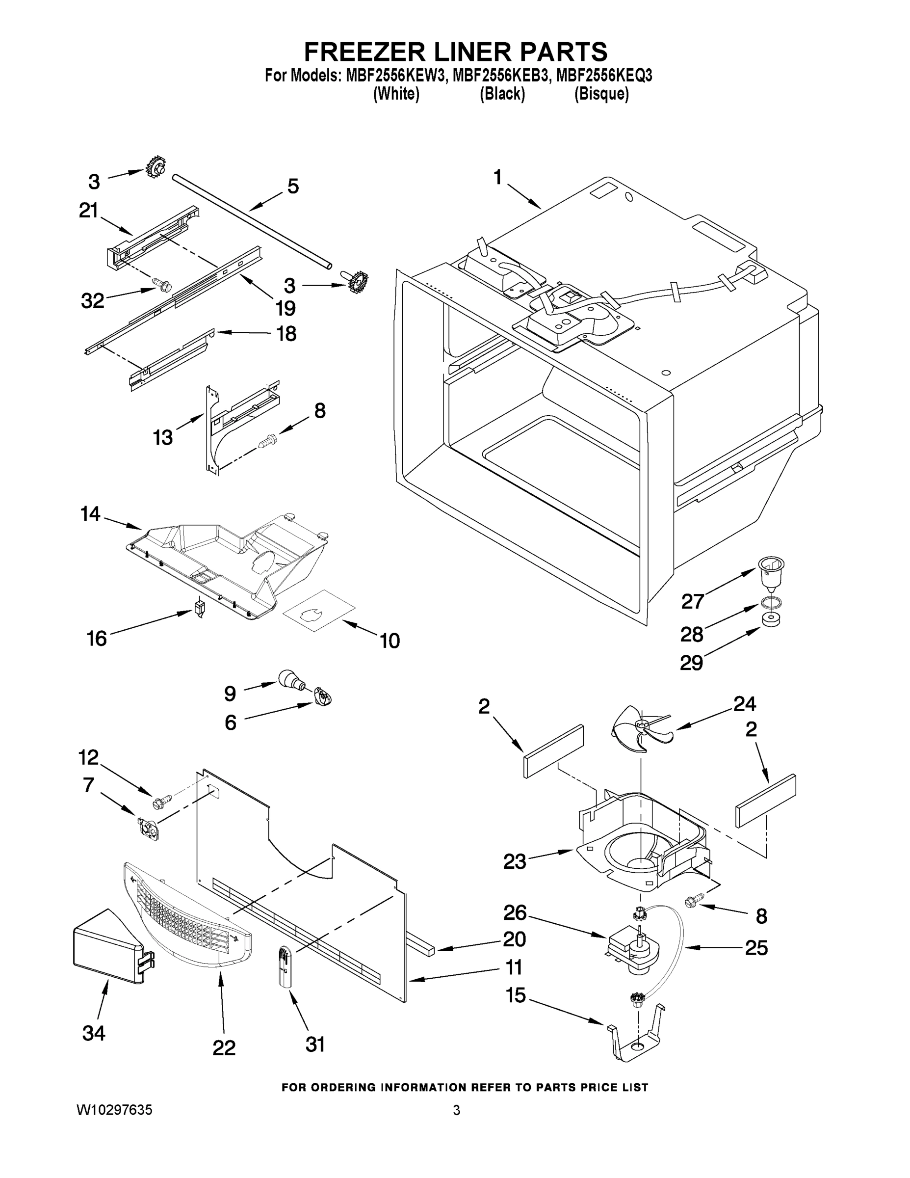 02 - FREEZER LINER PARTS