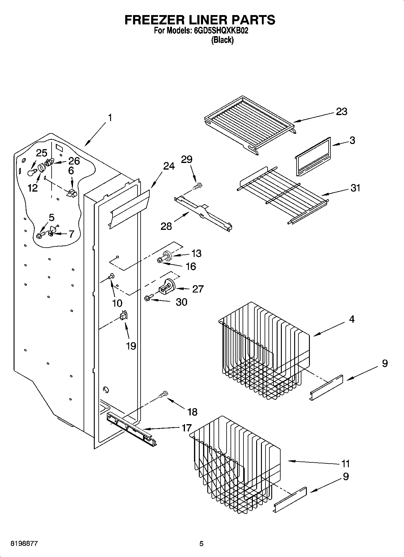 04 - FREEZER LINER PARTS