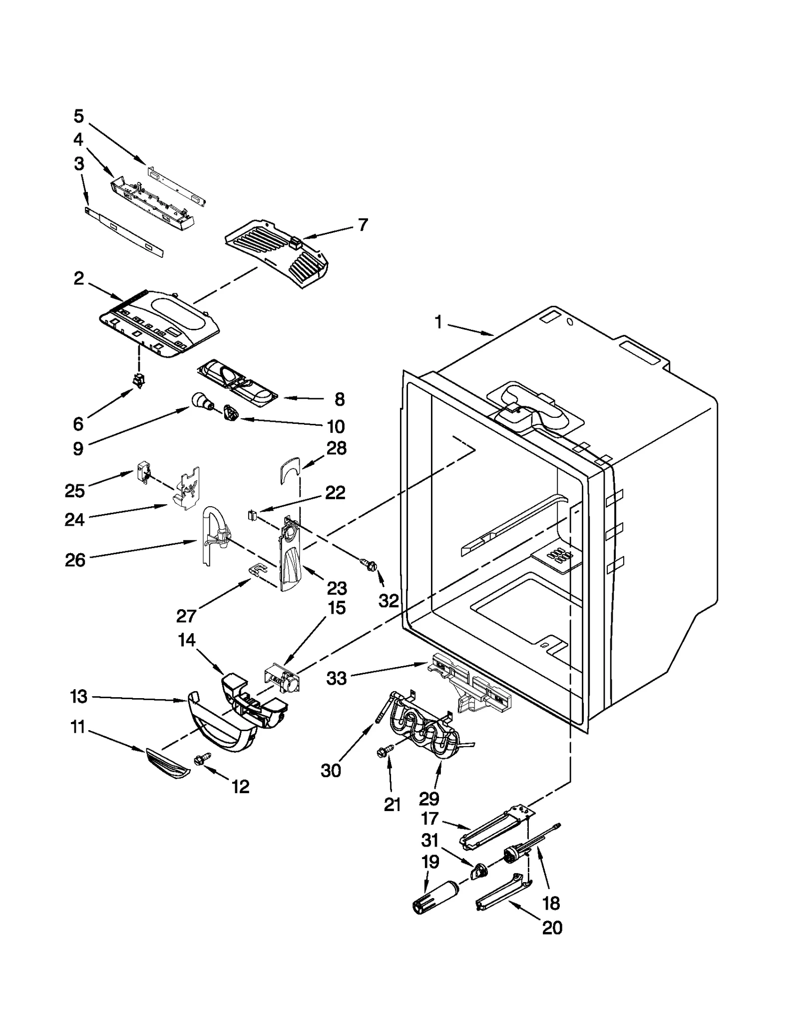 REFRIGERATOR LINER PARTS
