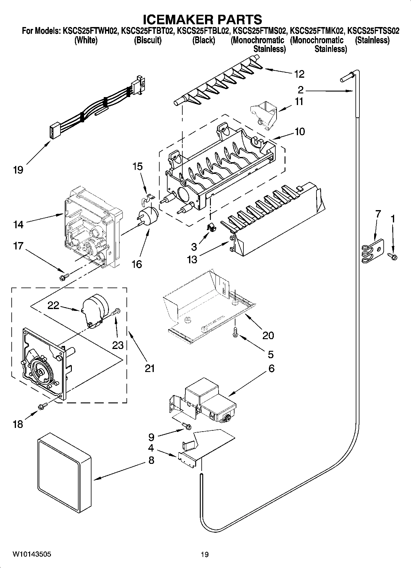 12 - ICEMAKER PARTS, OPTIONAL PARTS (NOT INCLUDED)