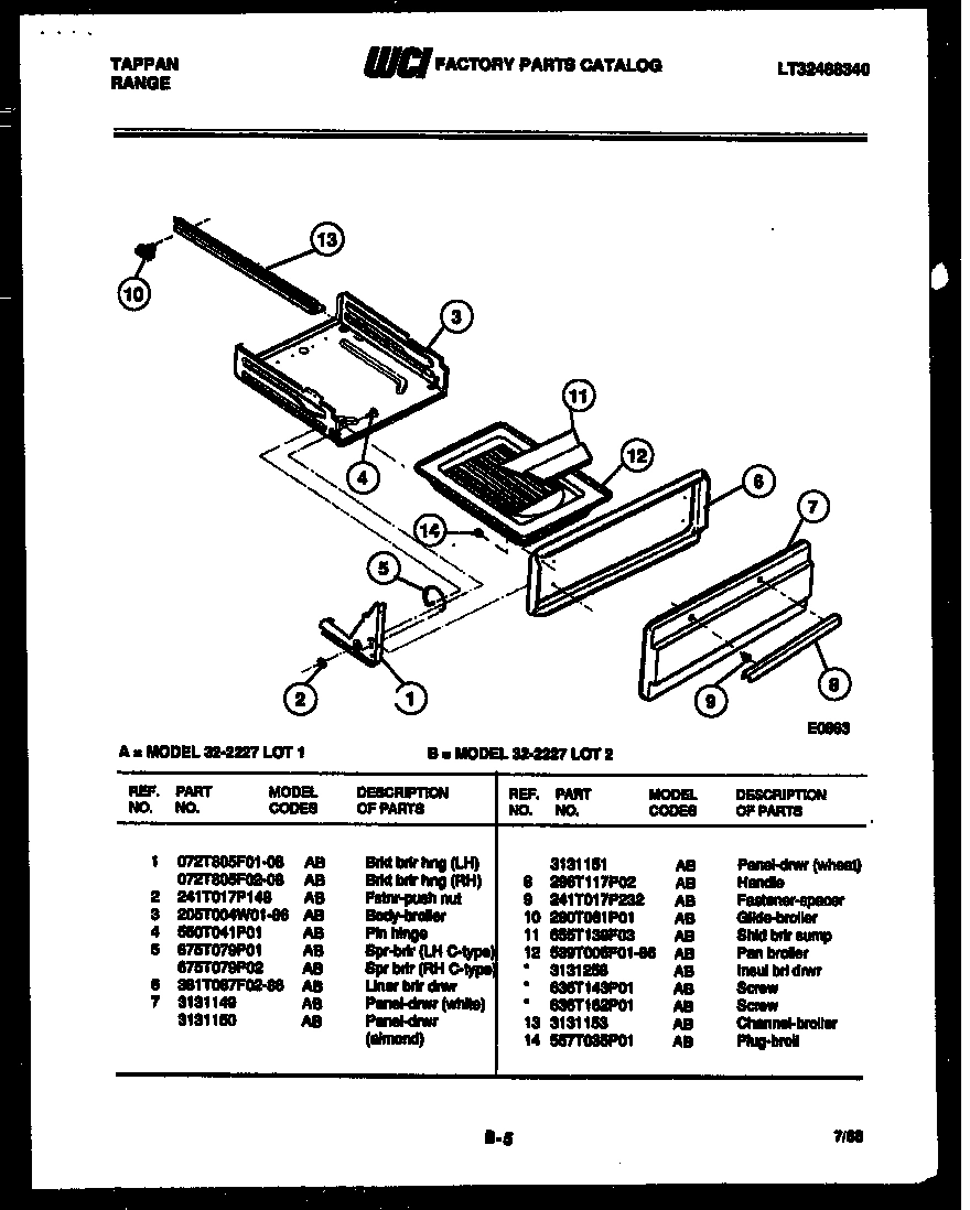 07 - BROILER DRAWER PARTS