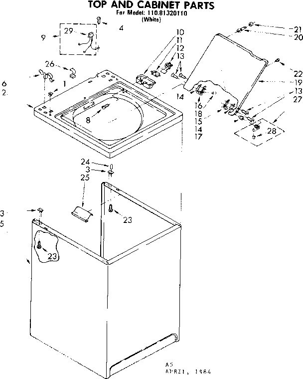 TOP AND CABINET PARTS