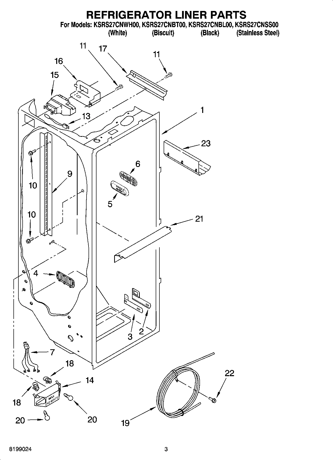 02 - REFRIGERATOR LINER PARTS