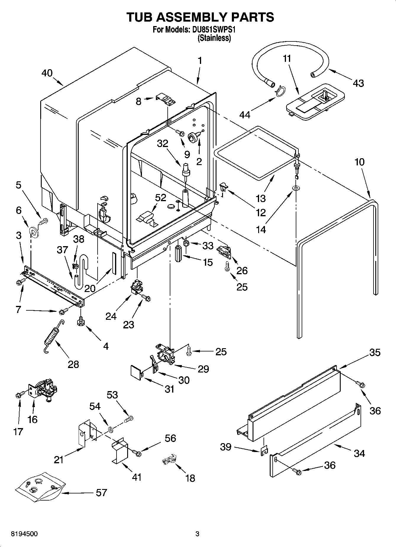 03 - TUB ASSEMBLY PARTS