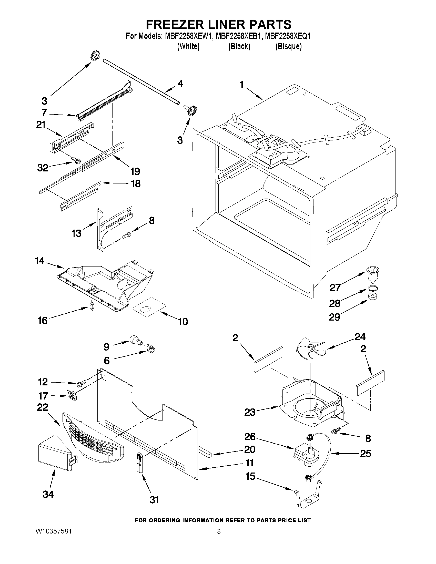 02 - FREEZER LINER PARTS