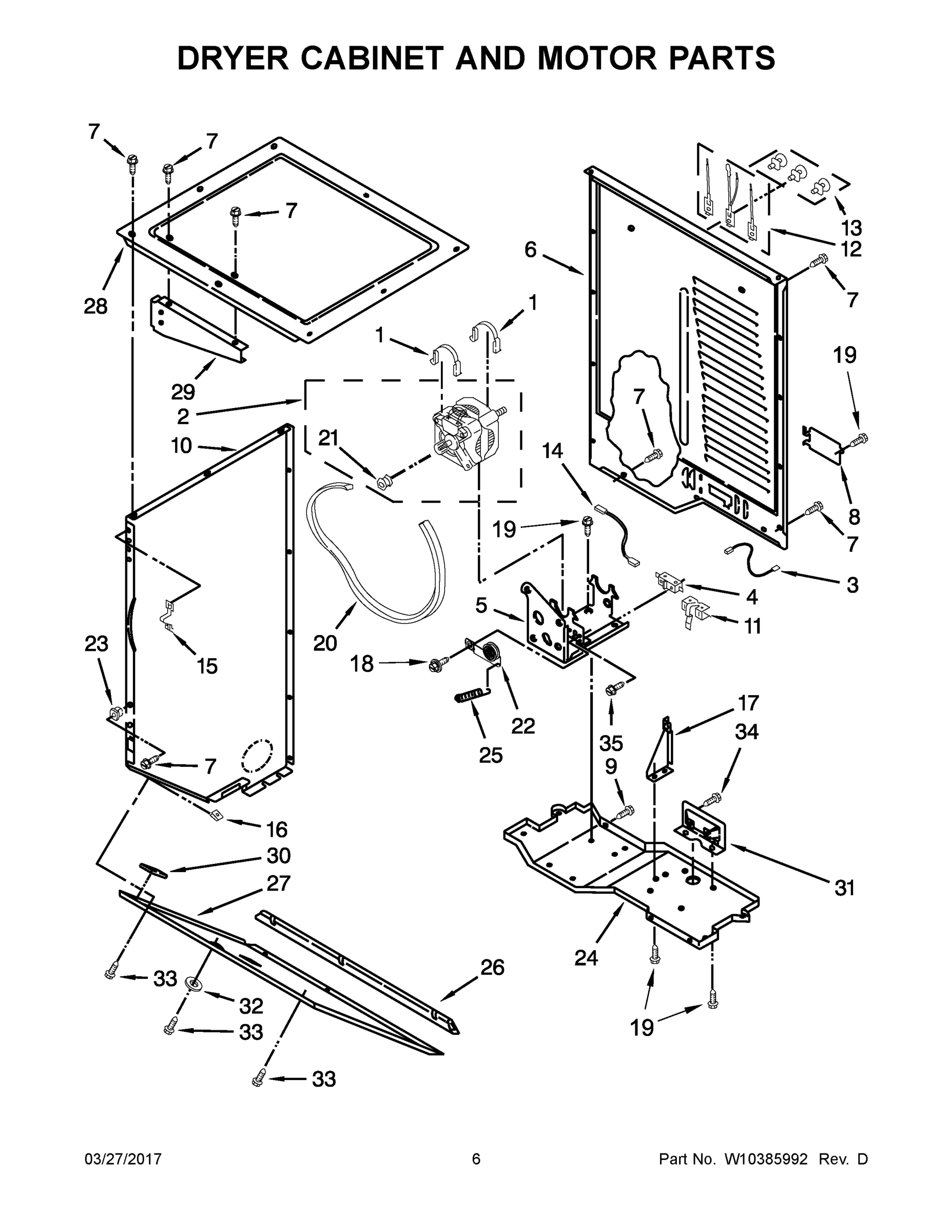 04 - DRYER CABINET AND MOTOR PARTS