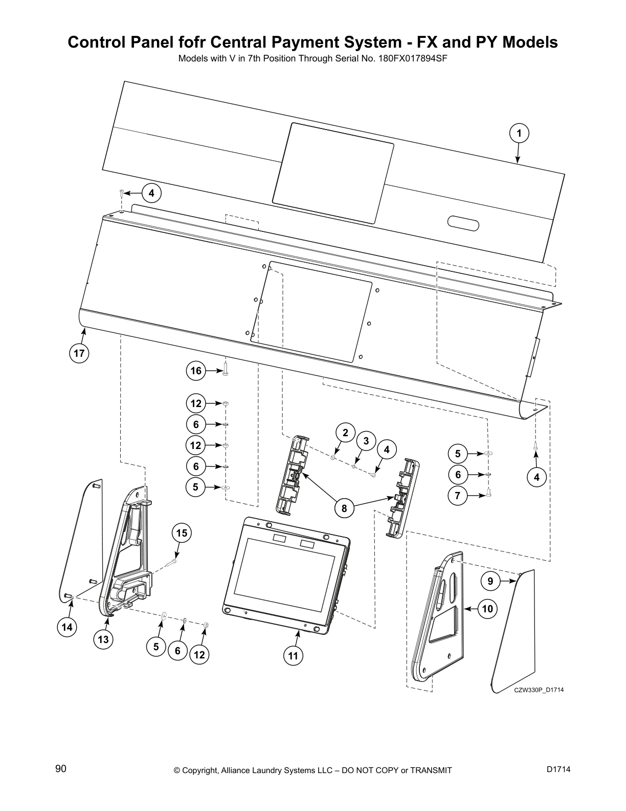 Control Panel fofr Central Payment System - FX and PY Models
