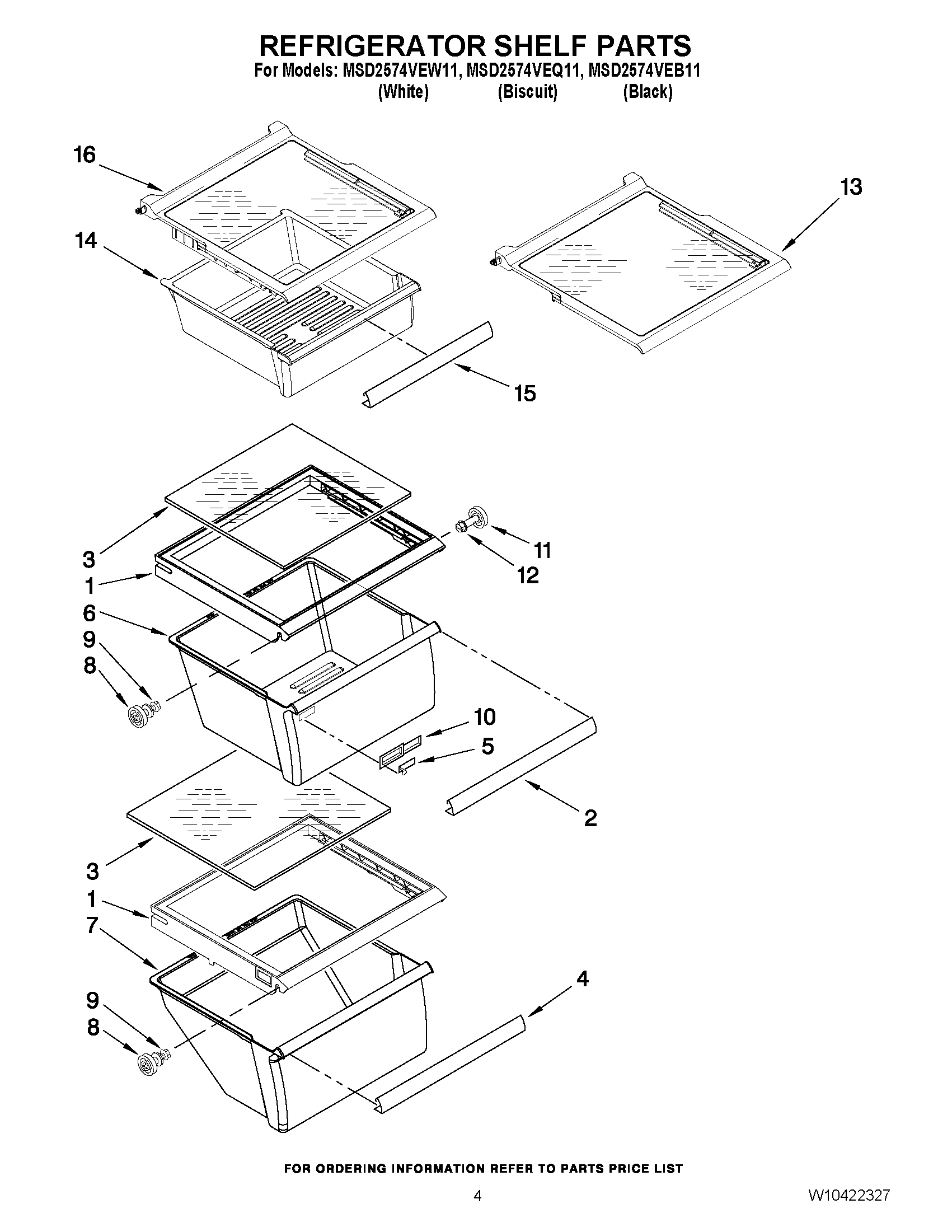 03 - REFRIGERATOR SHELF PARTS