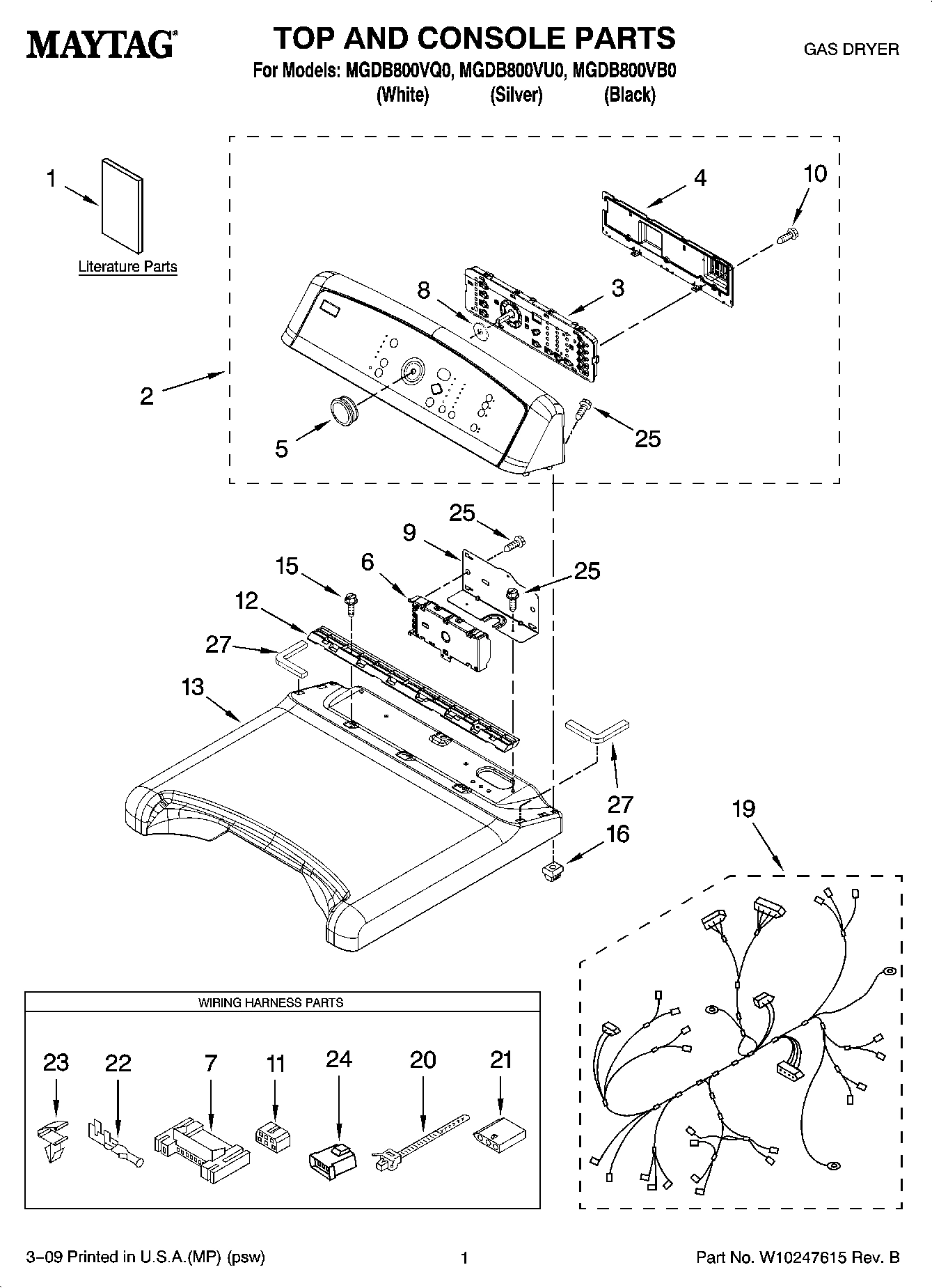 01 - TOP AND CONSOLE PARTS