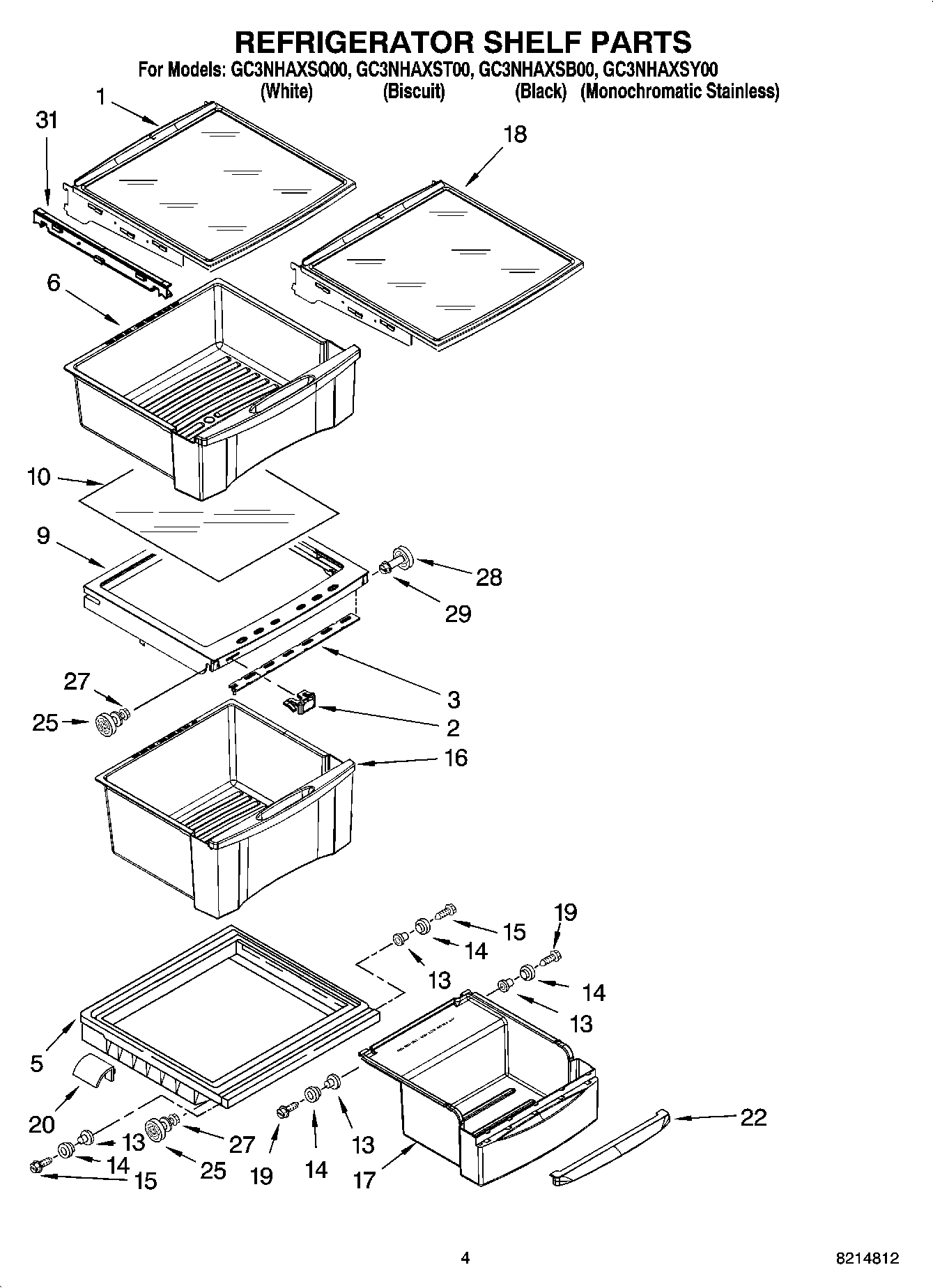 03 - REFRIGERATOR SHELF PARTS
