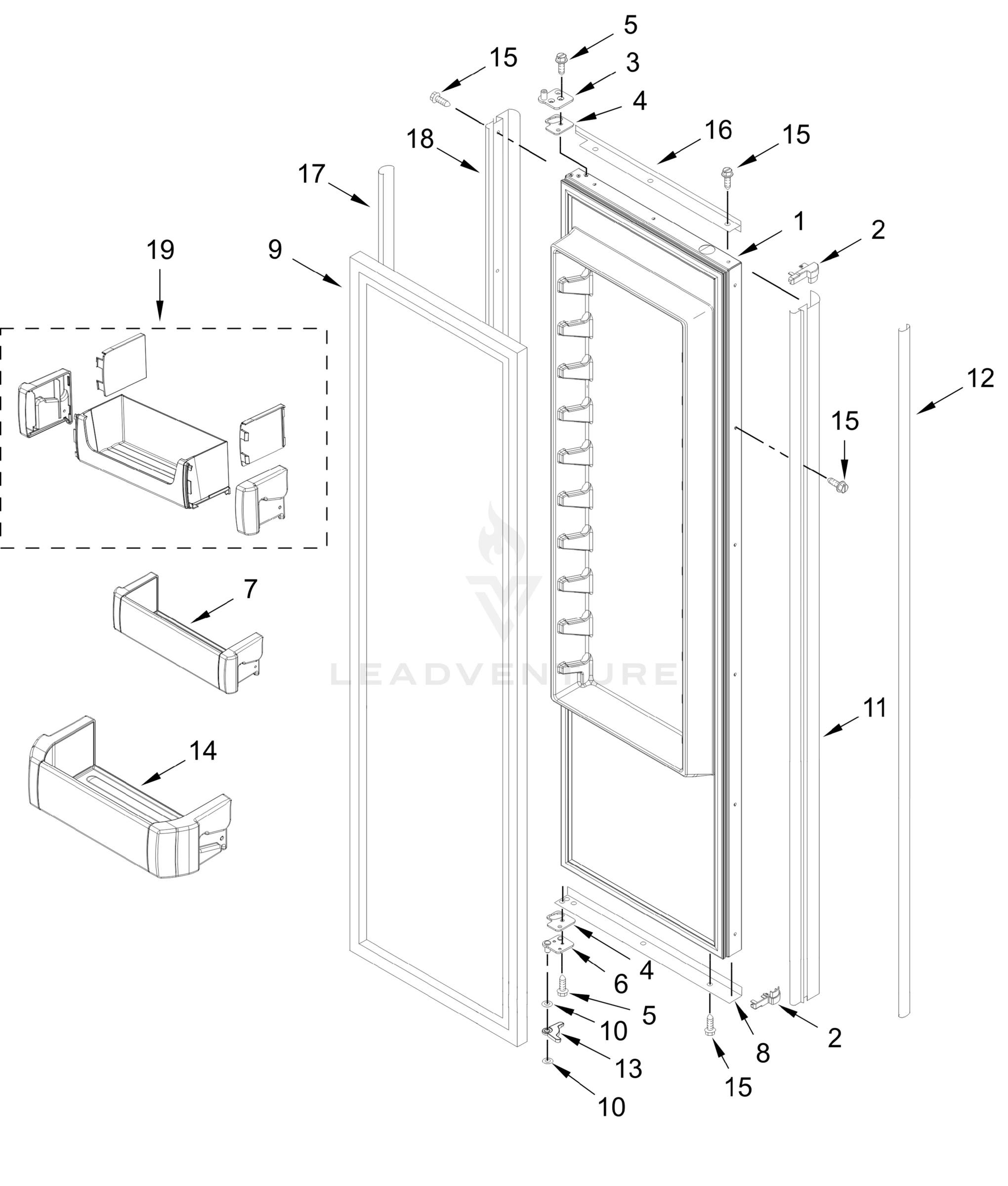 REFRIGERATOR DOOR PARTS