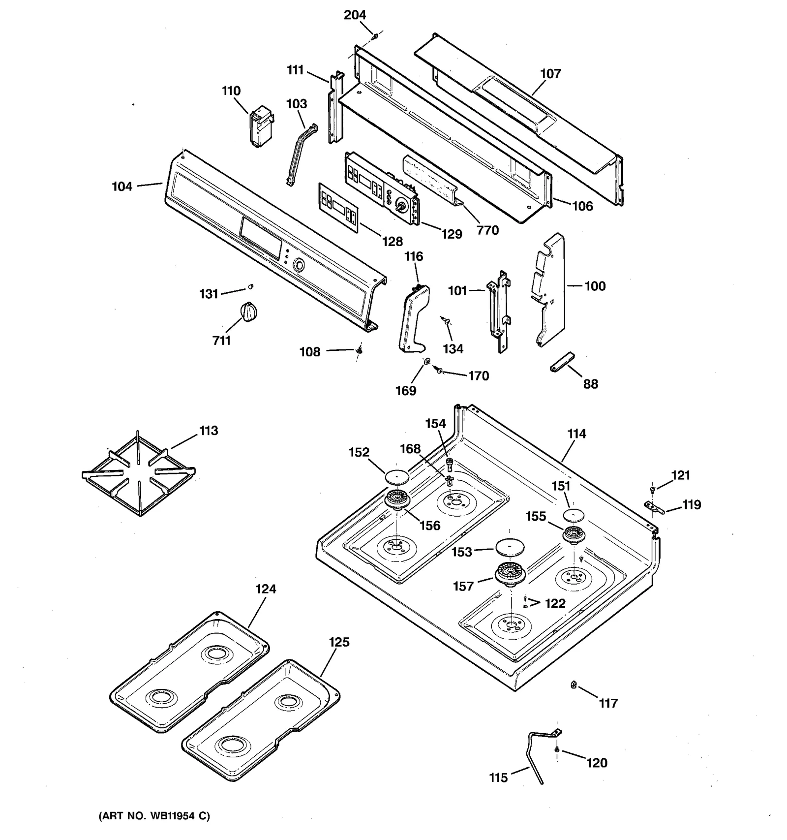 CONTROL PANEL & COOKTOP