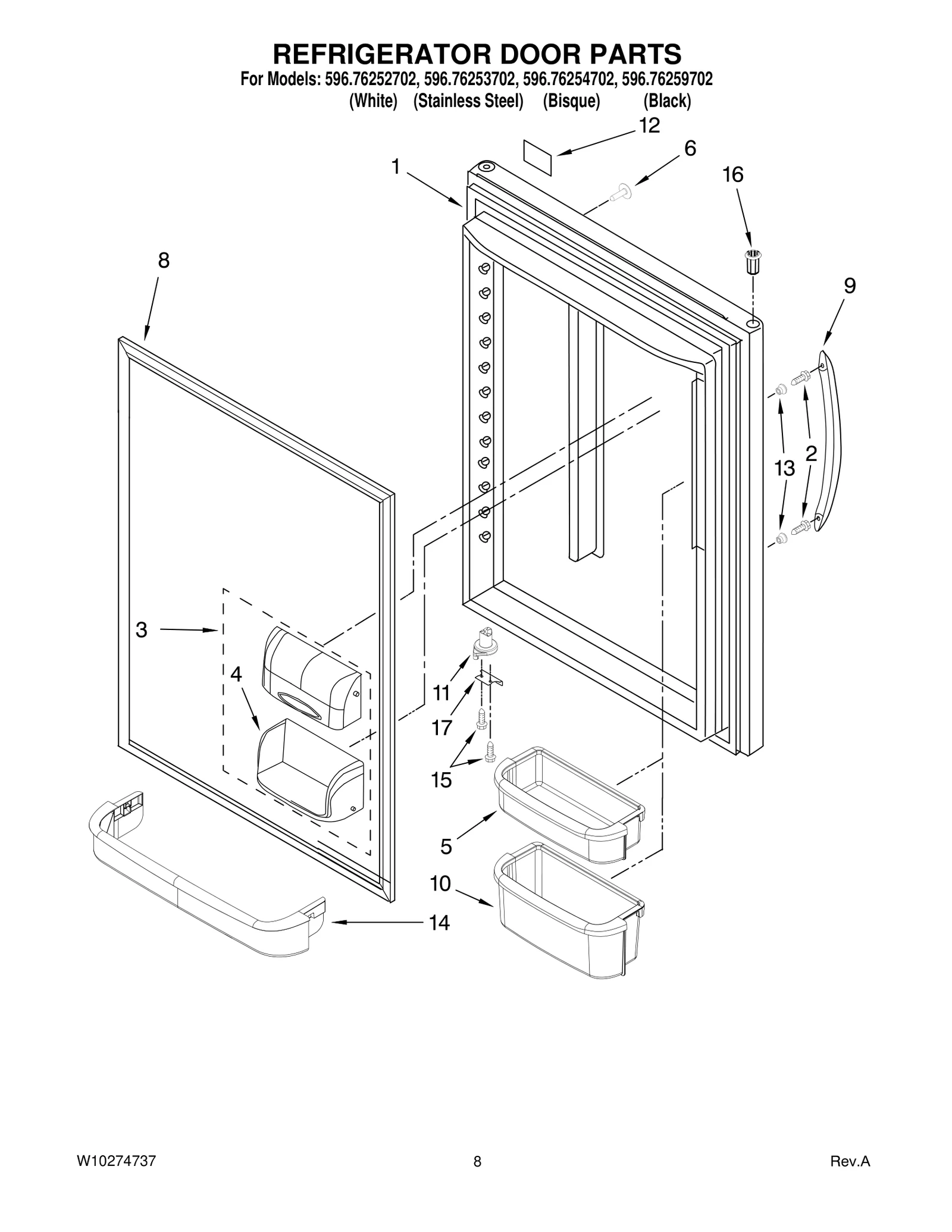 REFRIGERATOR DOOR PARTS