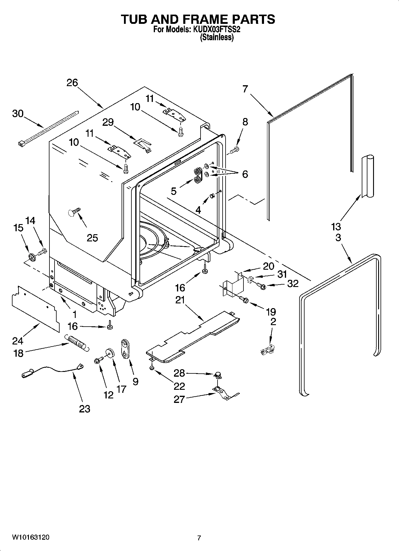 07 - TUB AND FRAME PARTS