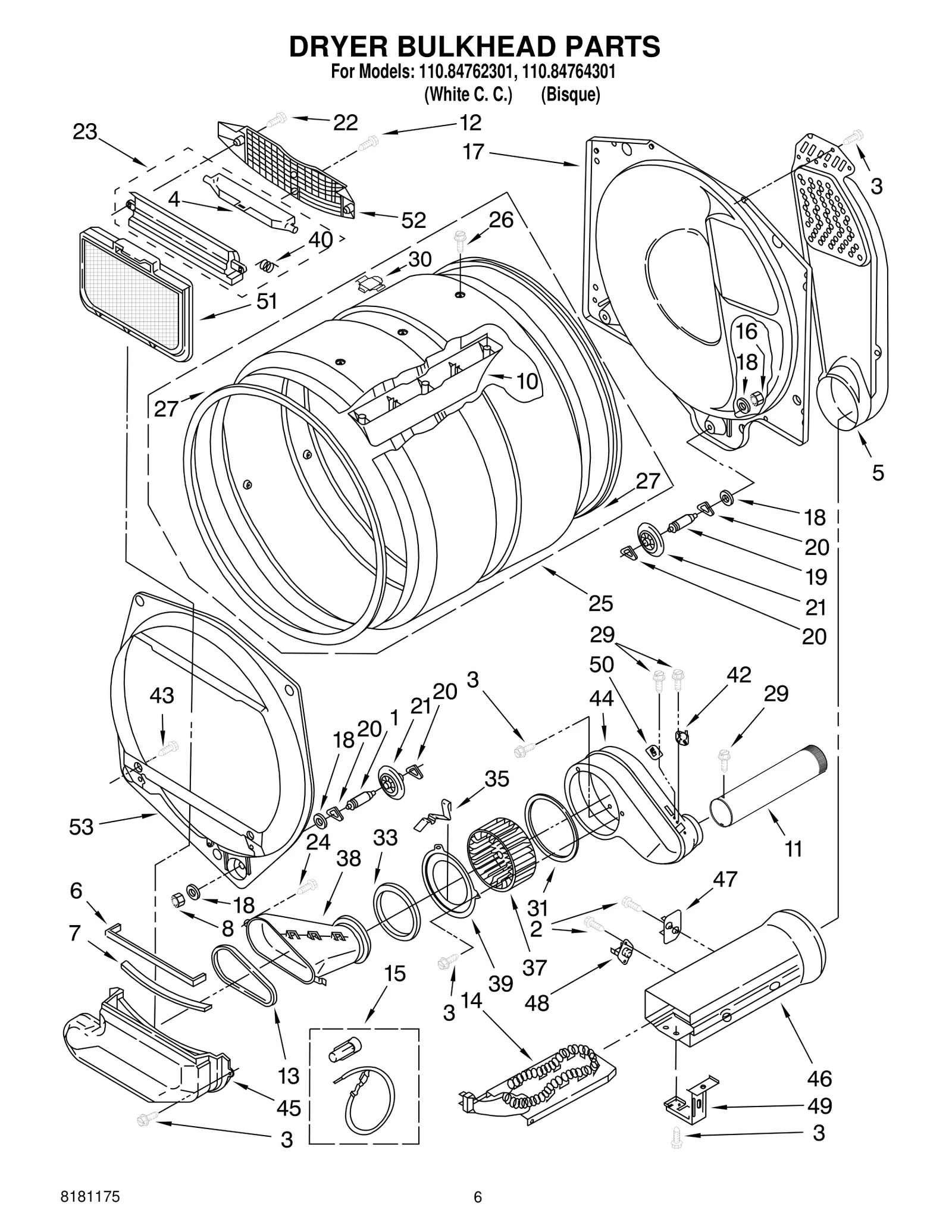 DRYER BULKHEAD PARTS