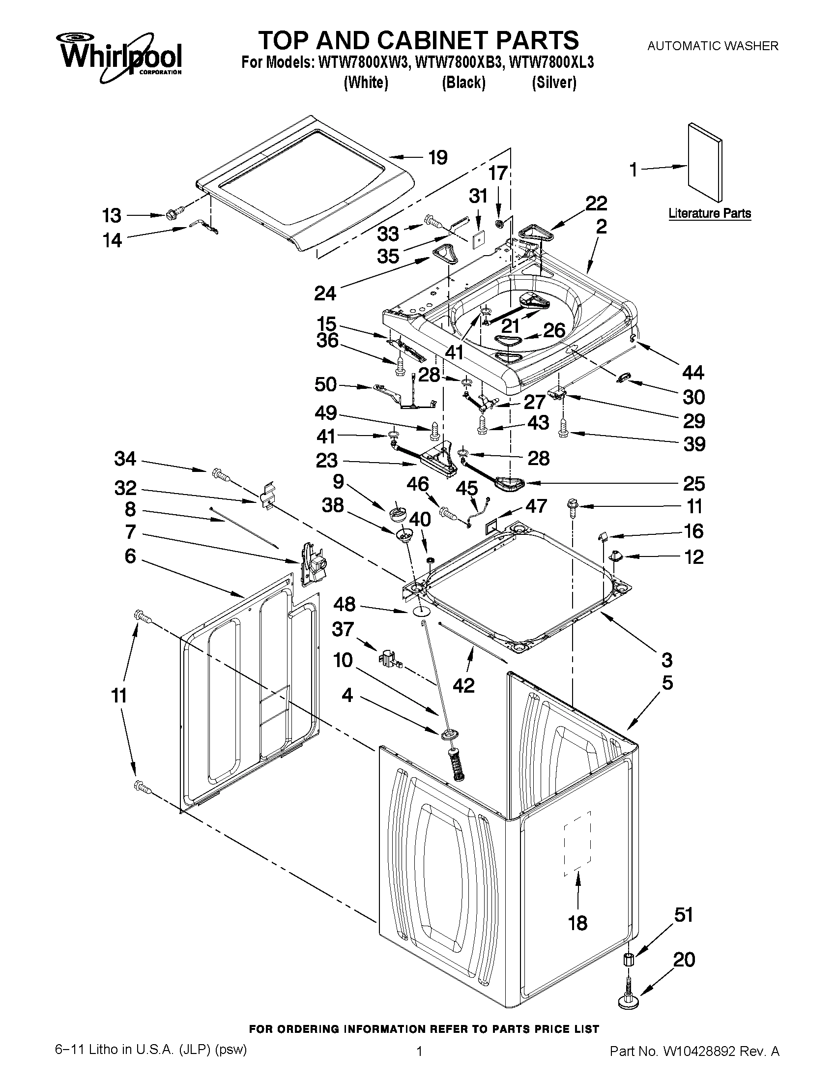 01 - TOP AND CABINET PARTS