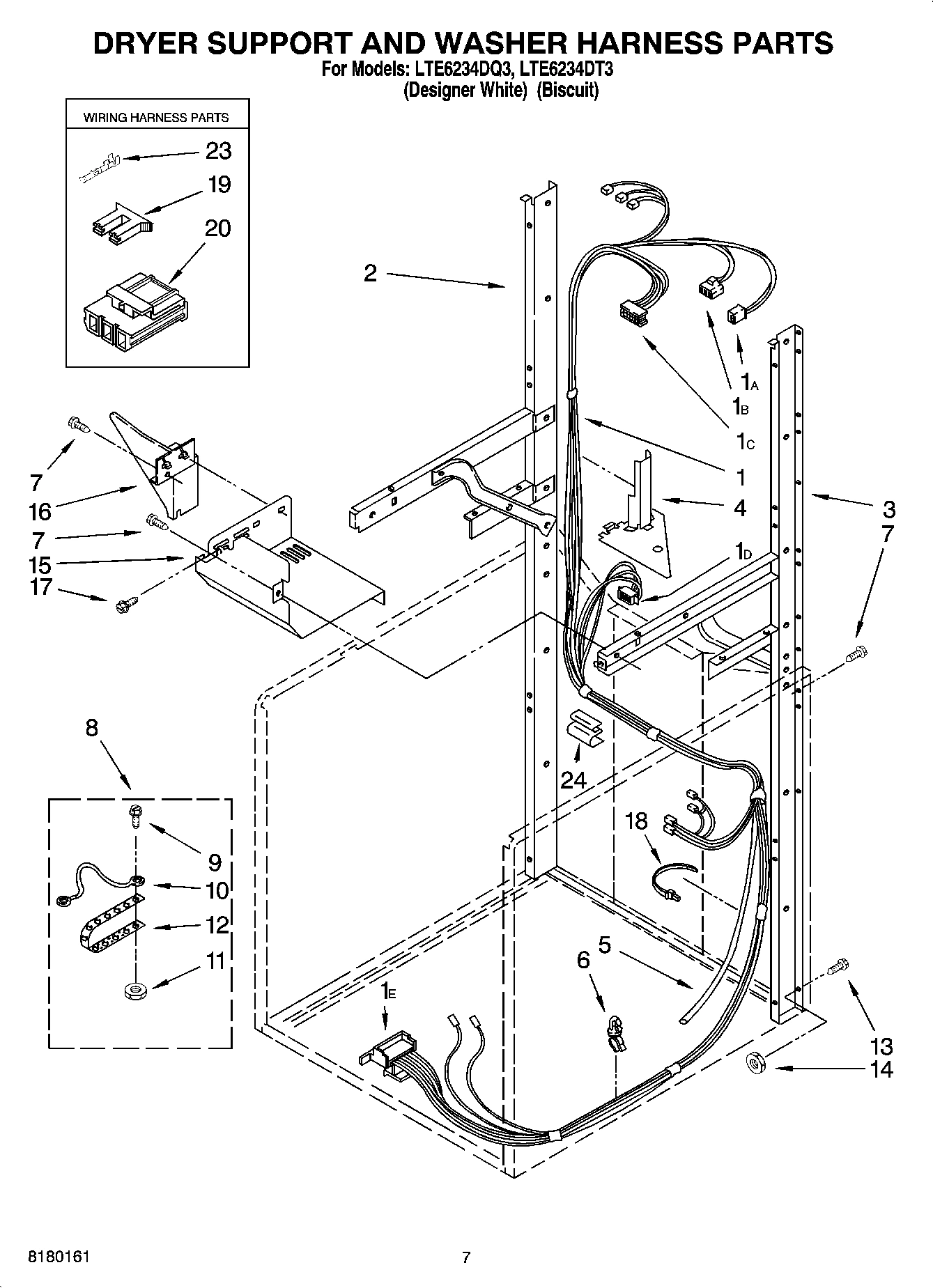 05 - DRYER SUPPORT AND WASHER HARNESS PARTS