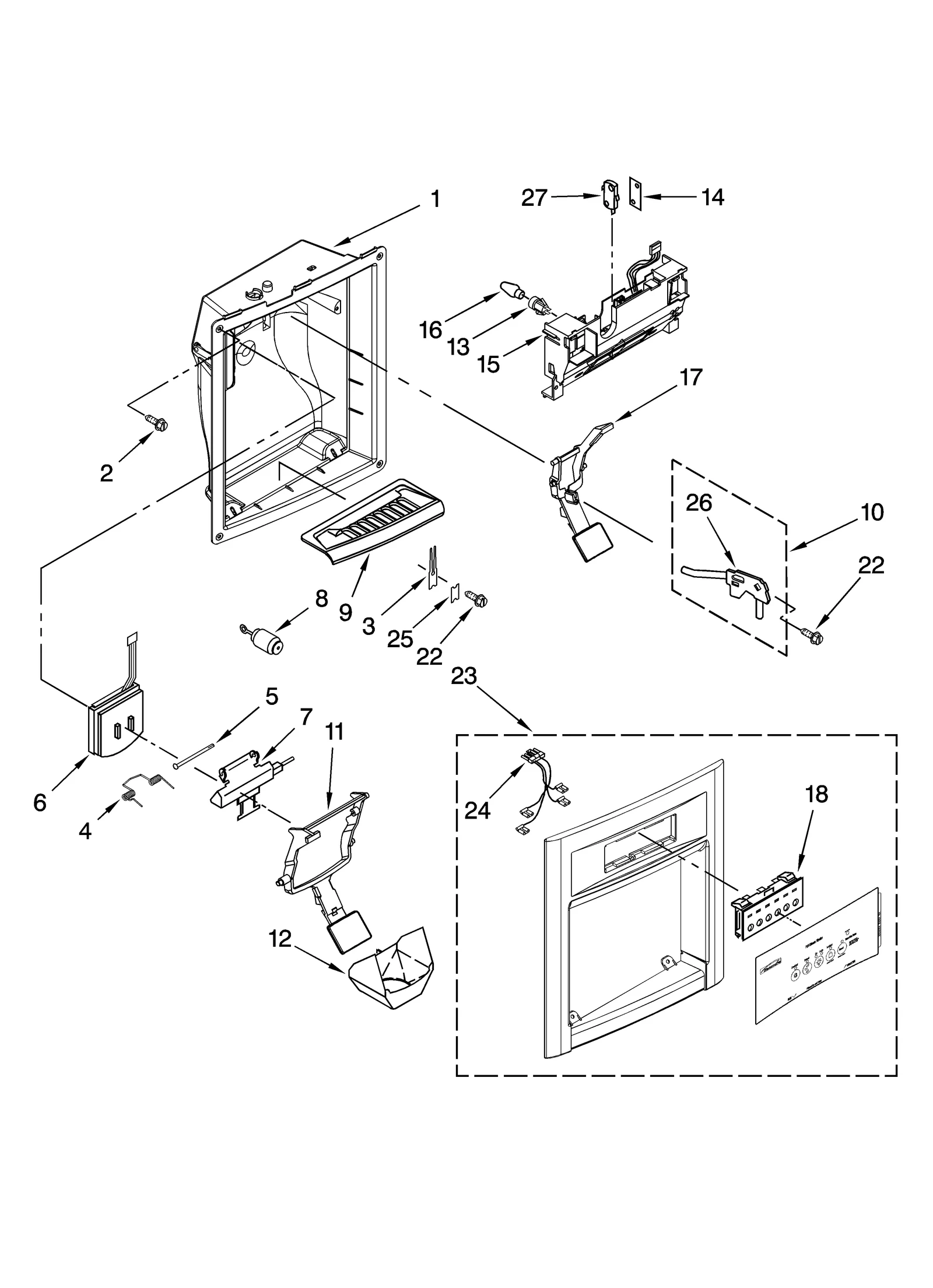 DISPENSER FRONT PARTS