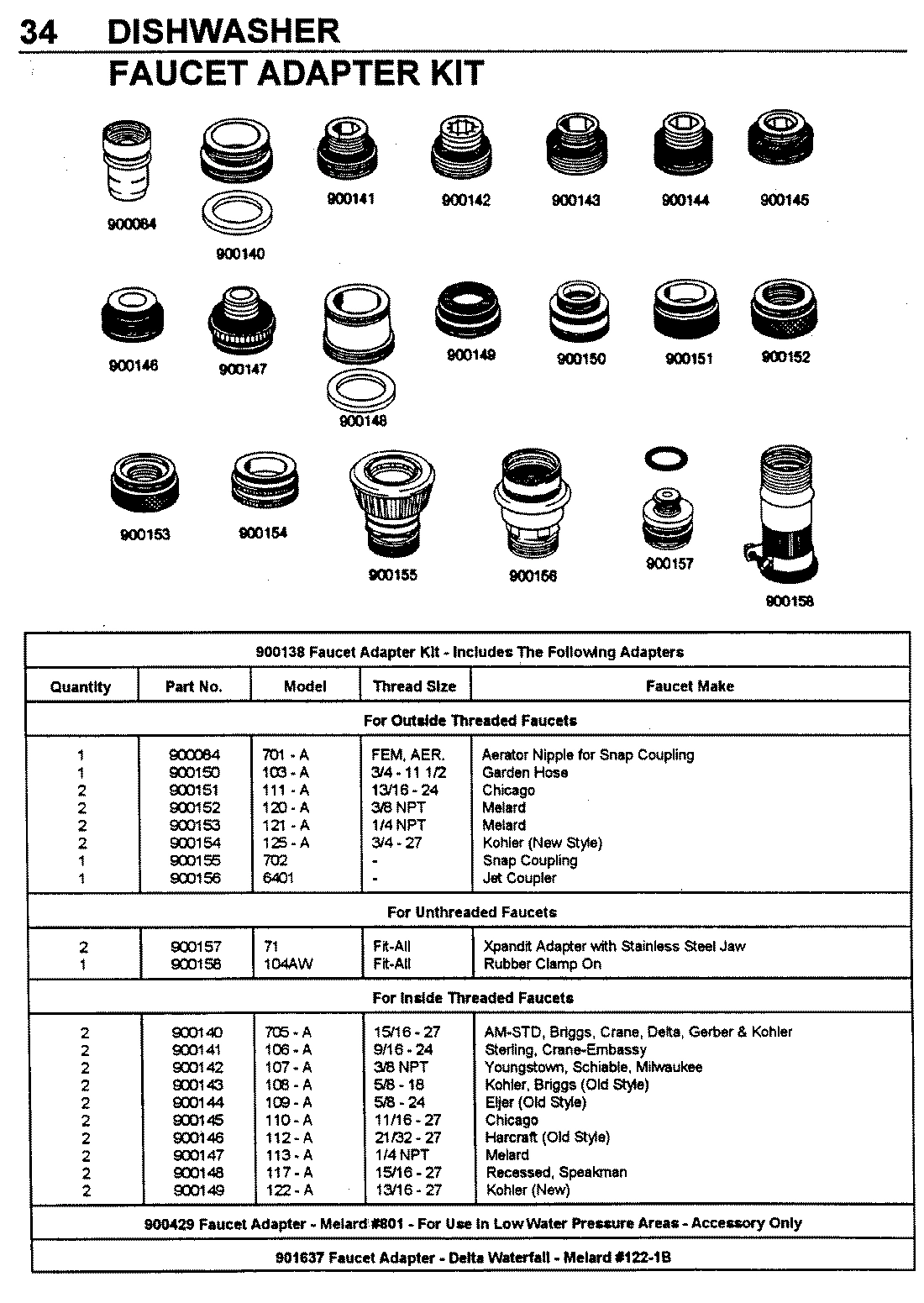 07 - FAUCET ADAPTER KIT (UNTHREADED)