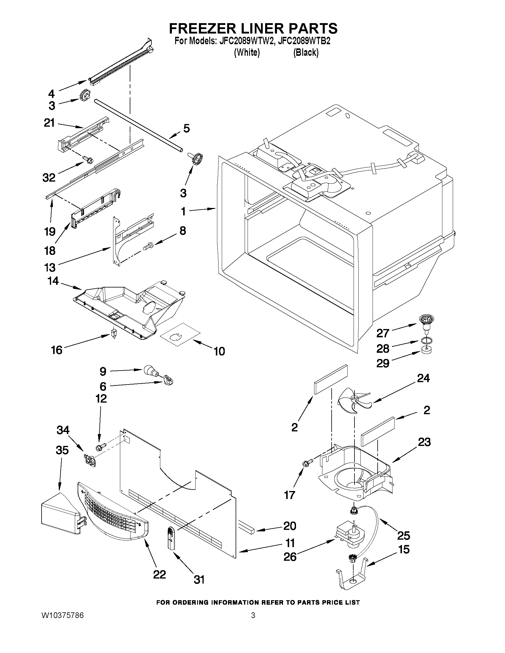 02 - FREEZER LINER PARTS