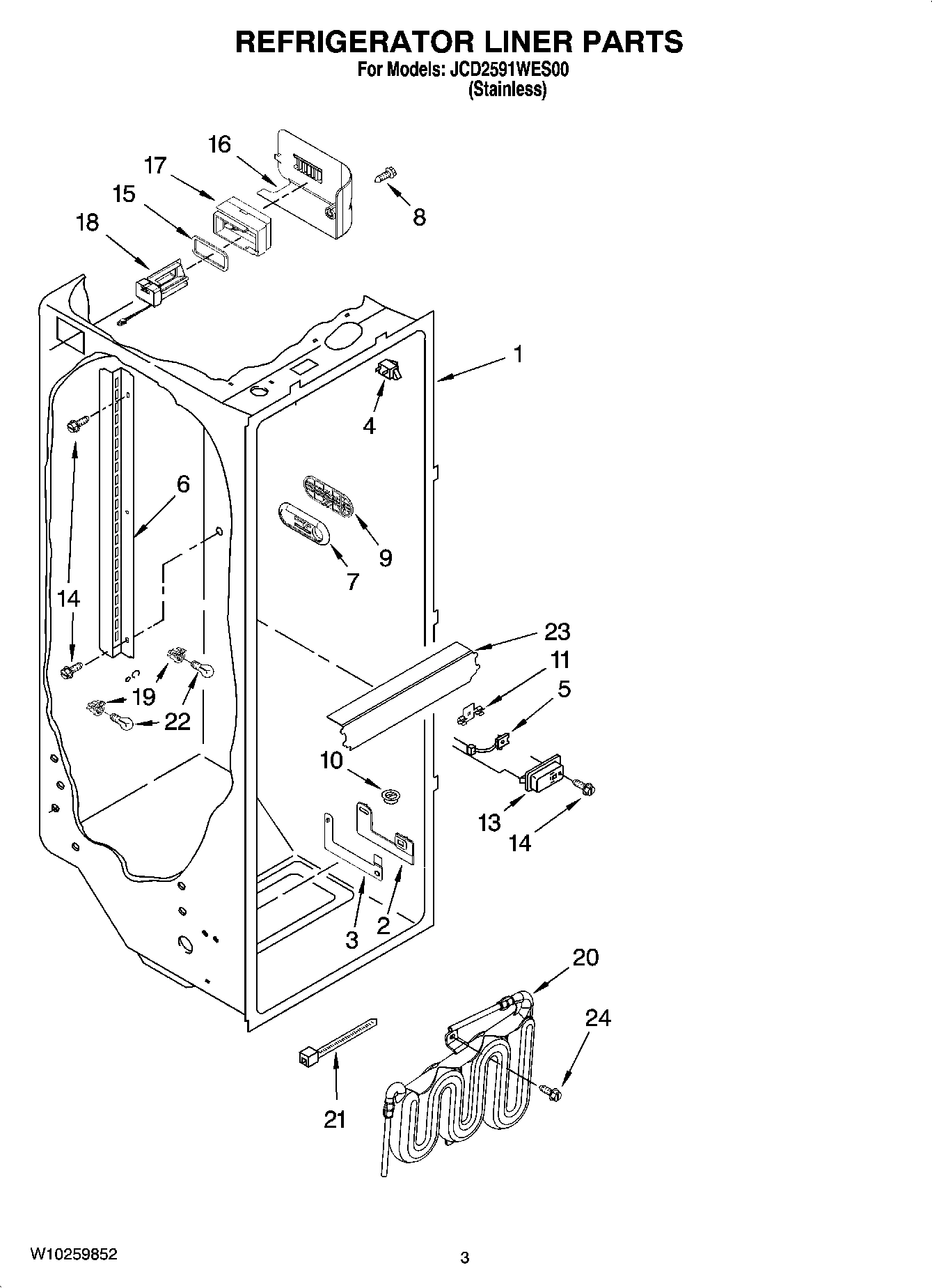 02 - REFRIGERATOR LINER PARTS