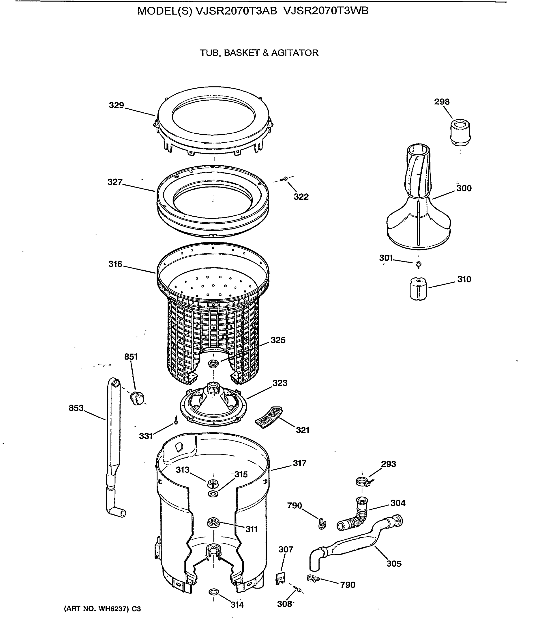 TUB, BASKET & AGITATOR