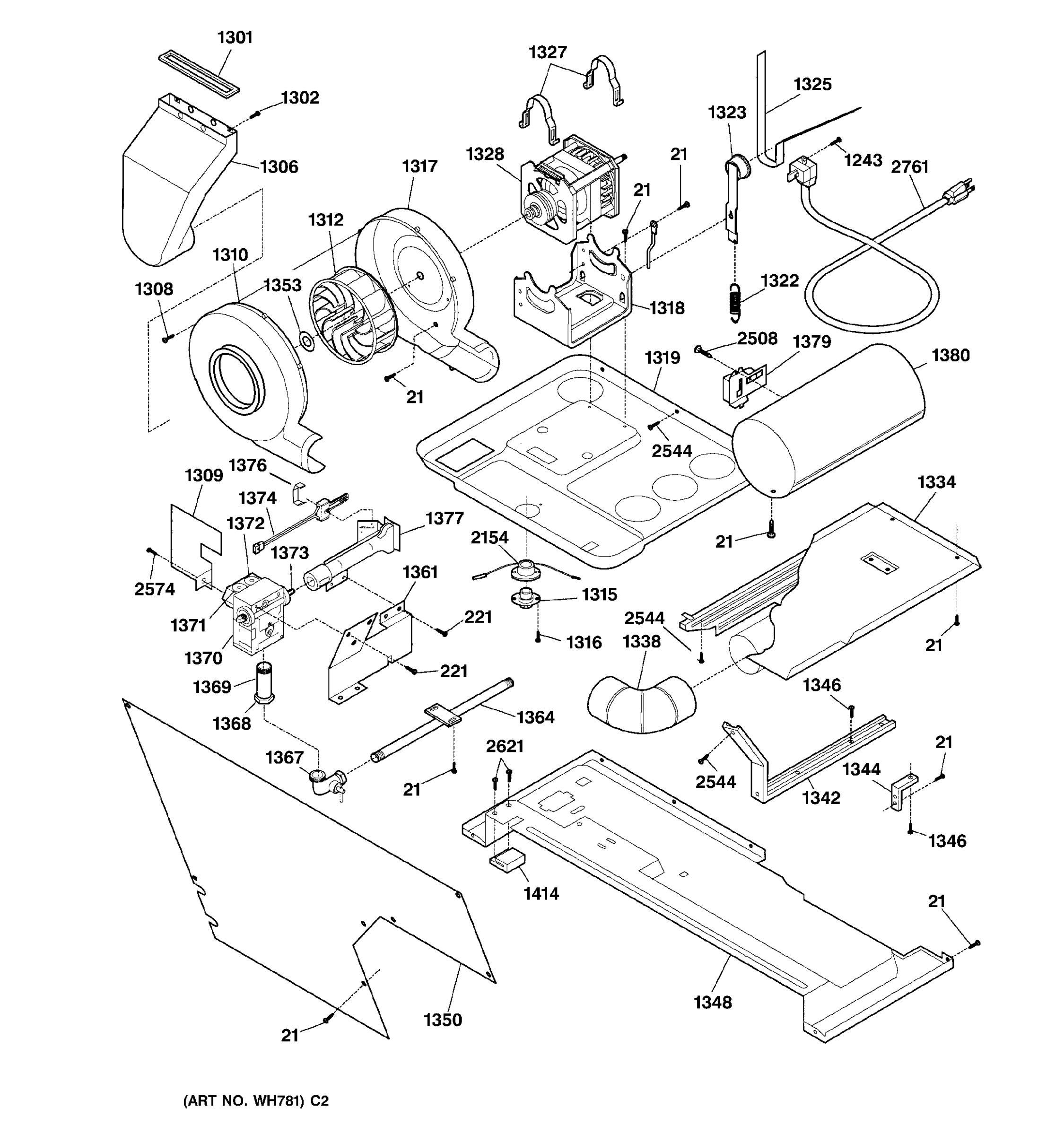 DRYER MOTOR, BLOWER & BELT