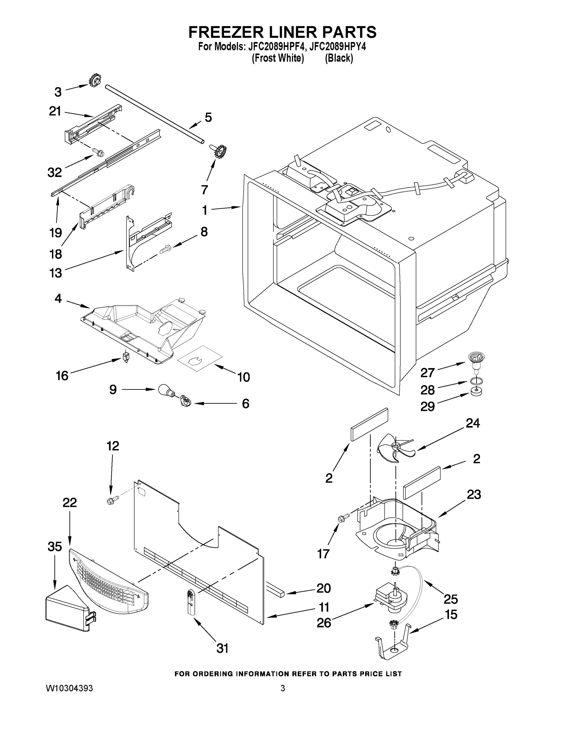 02 - FREEZER LINER PARTS