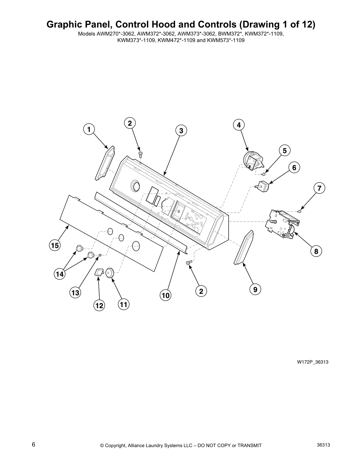 Graphic Panel, Control Hood and Controls (Drawing 1 of 12)