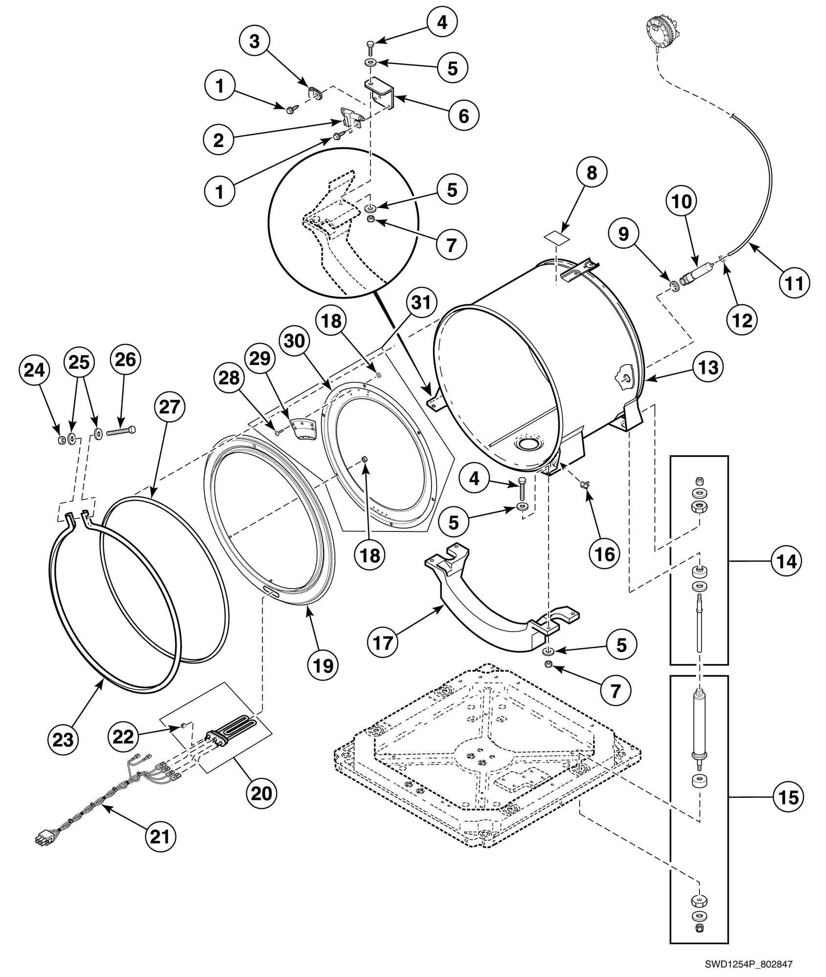 Outer Tub, Front and Clamp Ring