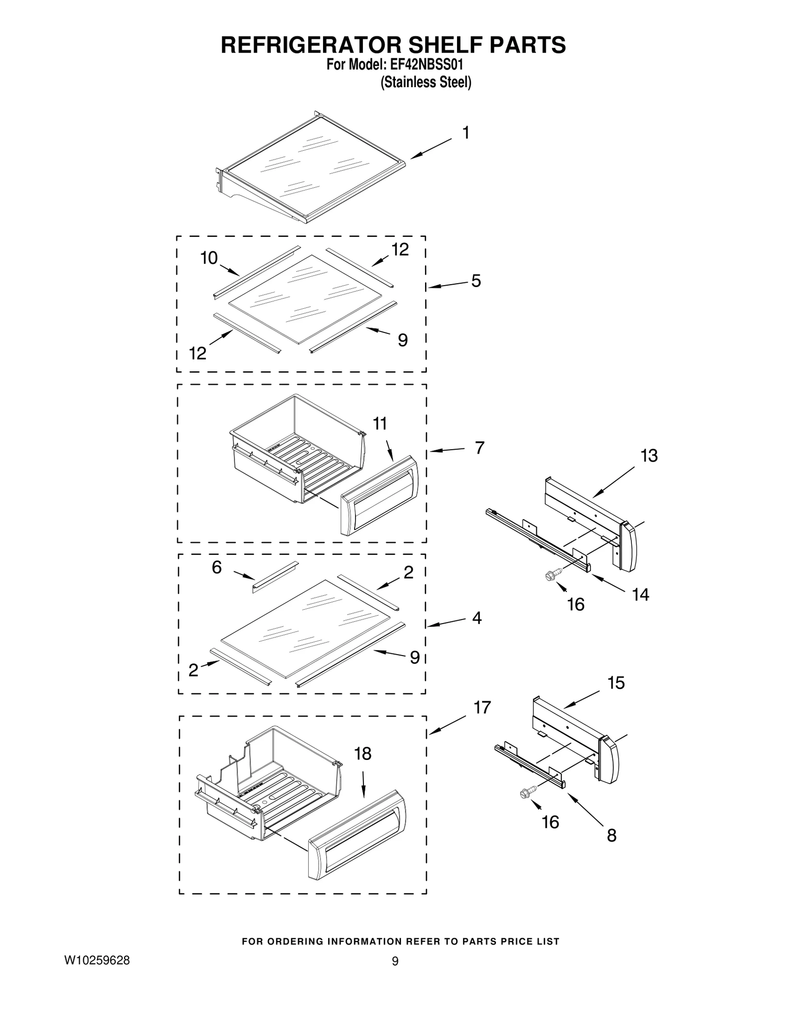 REFRIGERATOR SHELF PARTS