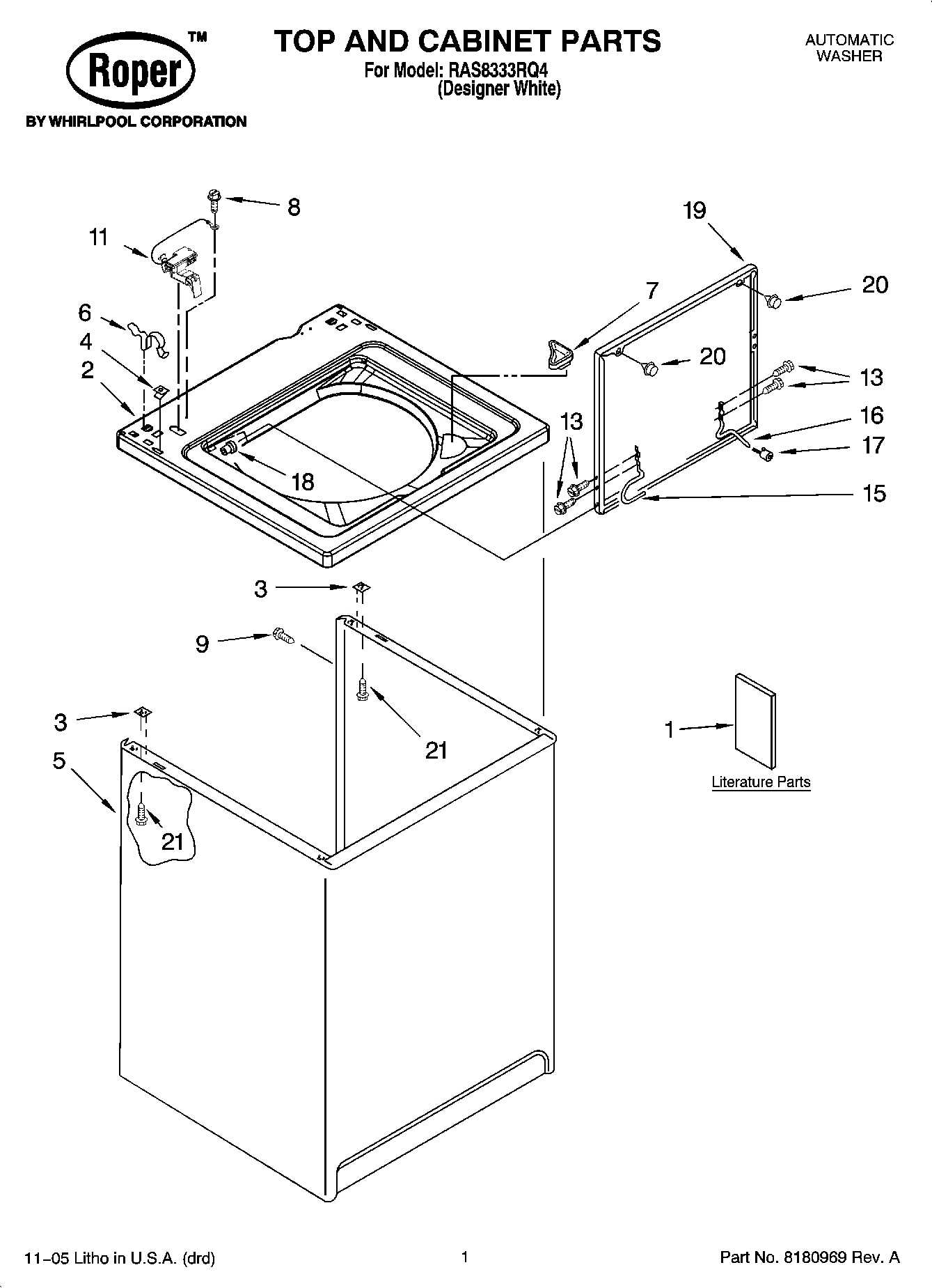 01 - TOP AND CABINET PARTS