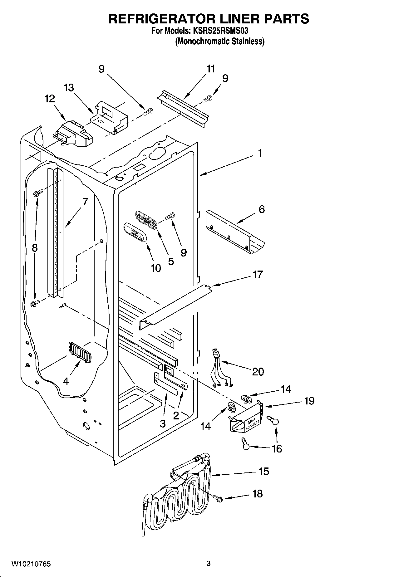 02 - REFRIGERATOR LINER PARTS