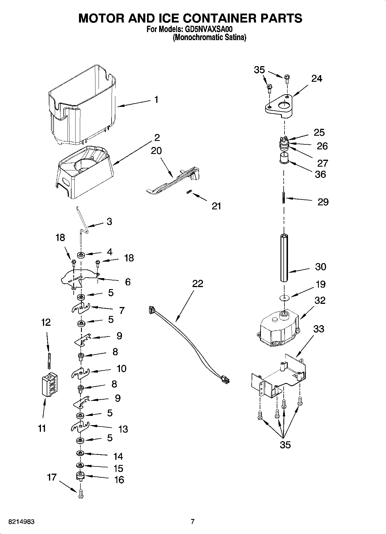 05 - MOTOR AND ICE CONTAINER PARTS