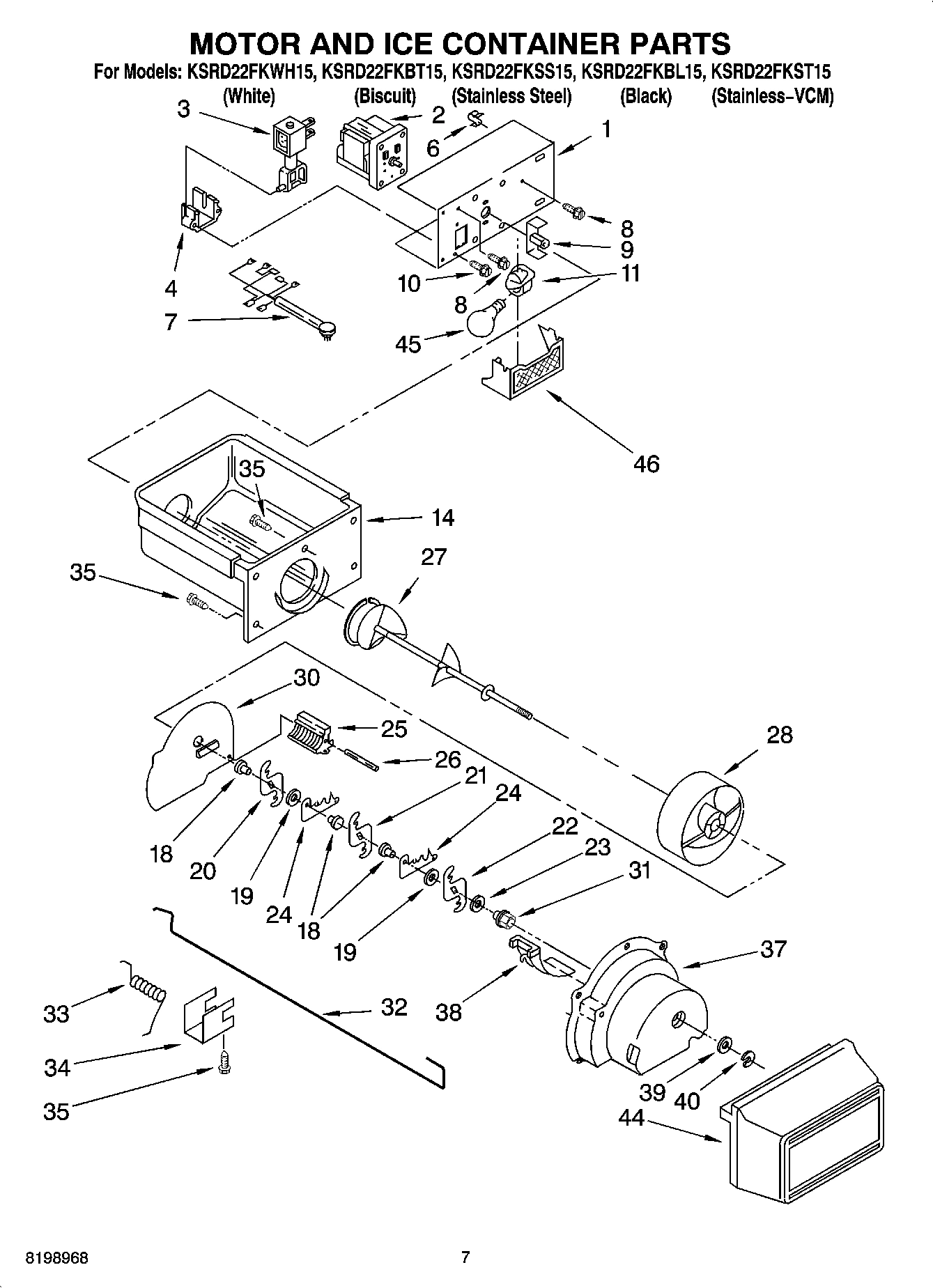 05 - MOTOR AND ICE CONTAINER PARTS