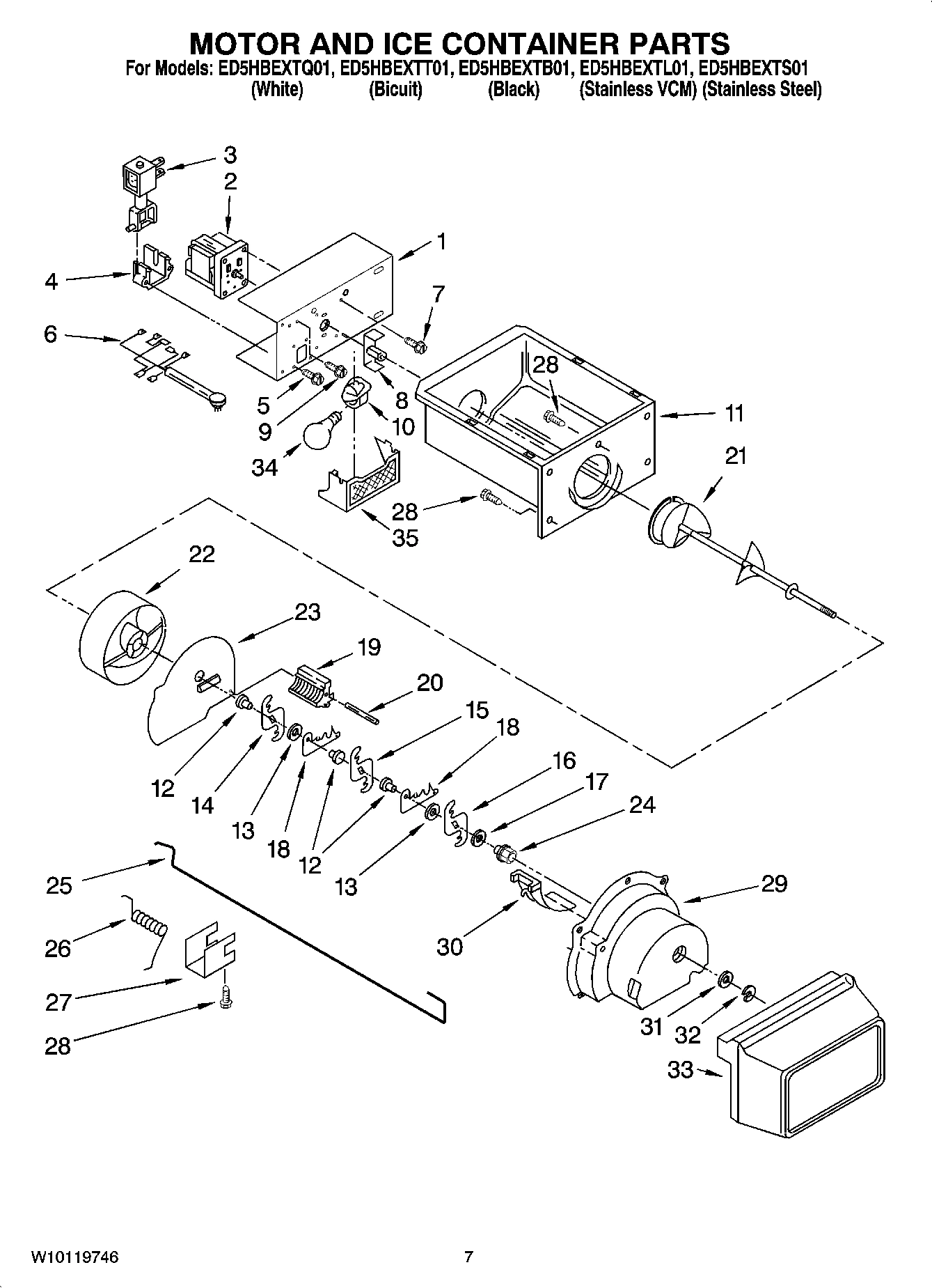 05 - MOTOR AND ICE CONTAINER PARTS