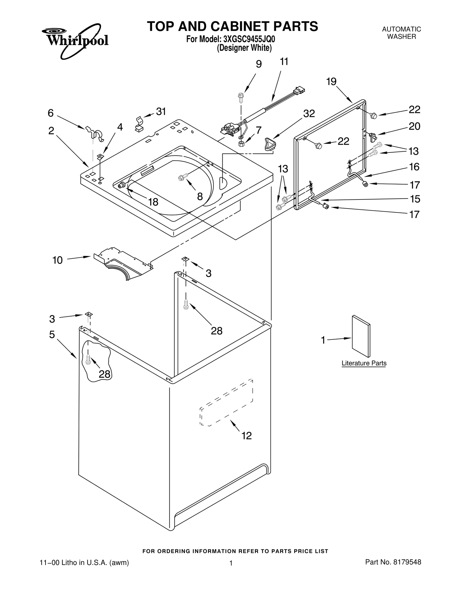 TOP AND CABINET PARTS