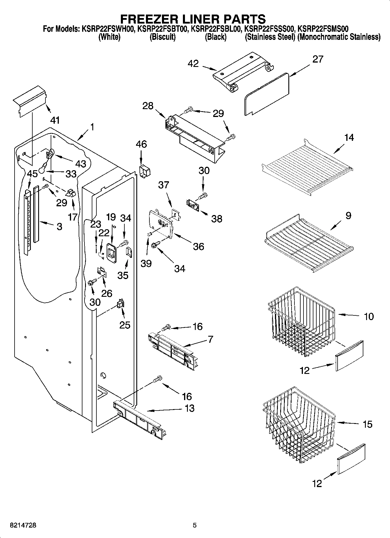 04 - FREEZER LINER PARTS