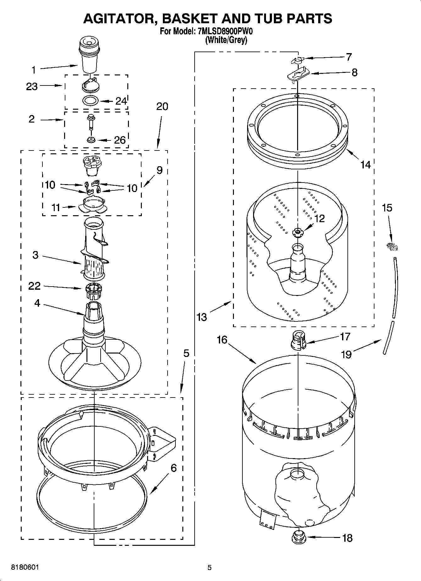03 - AGITATOR, BASKET AND TUB PARTS