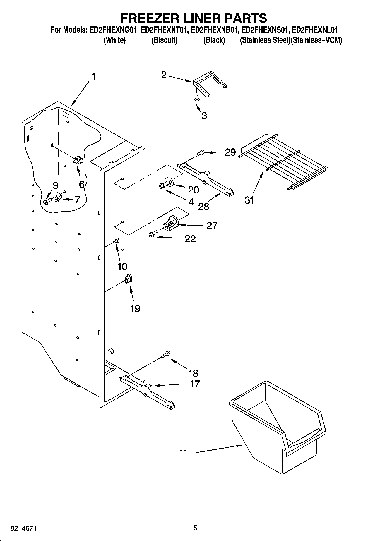 04 - FREEZER LINER PARTS